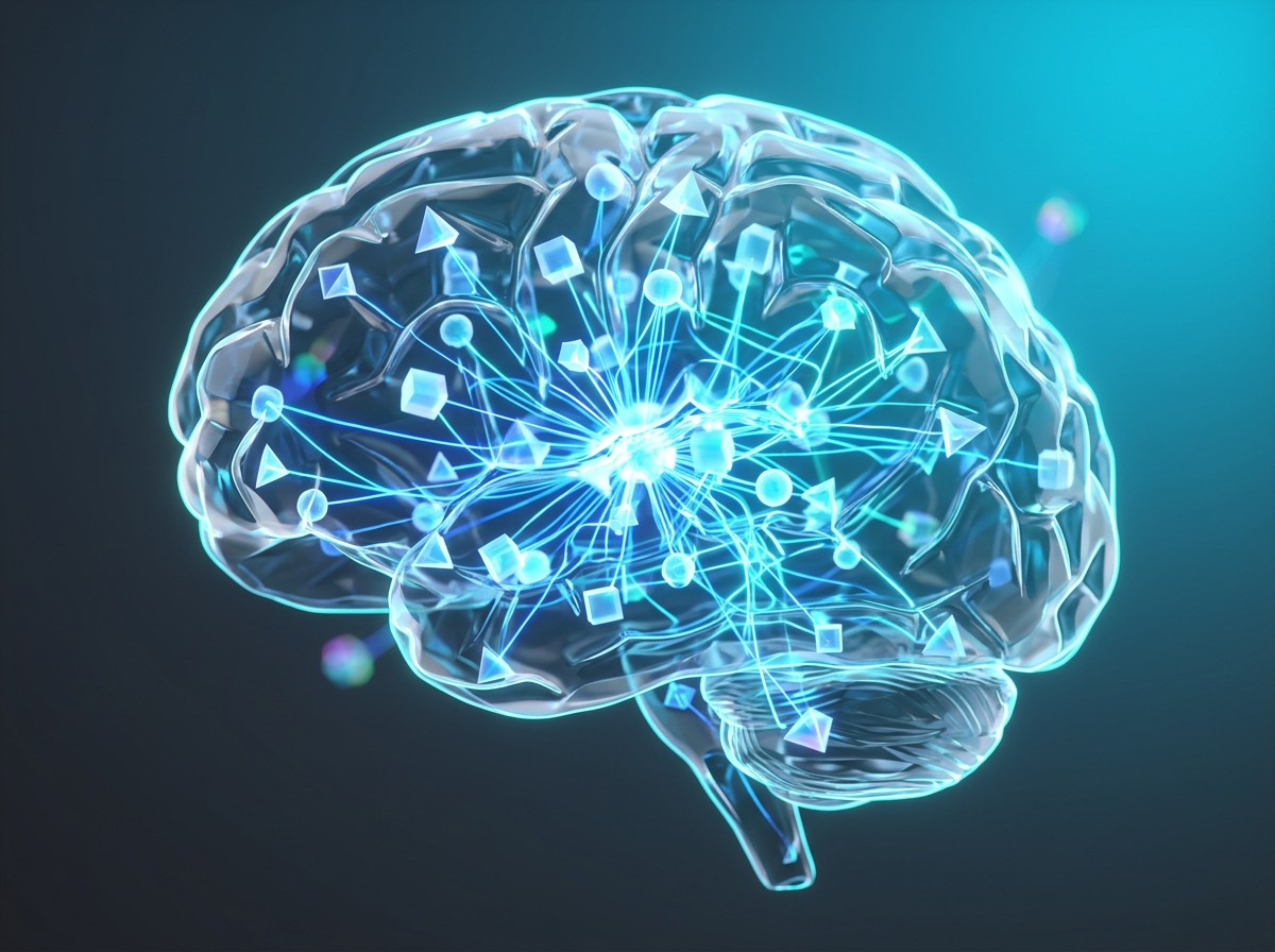 abstract illustration of pattern recognition and visual thinking with geometric shapes