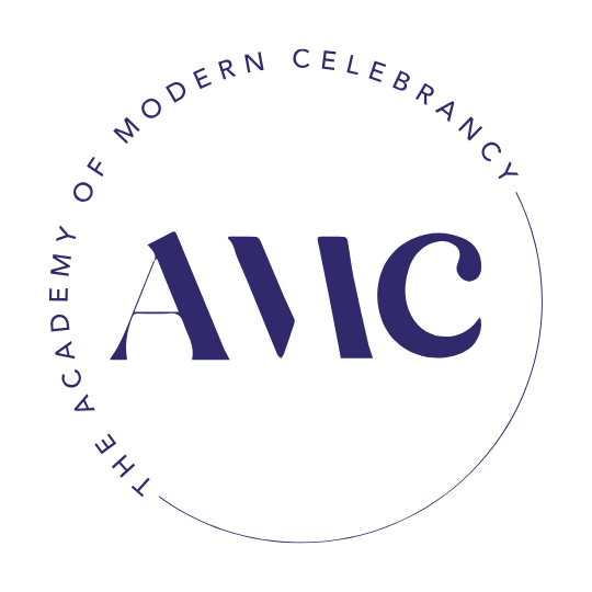 AIC logo with the text “The Academy of Modern Celebrity” arranged in a circular design.