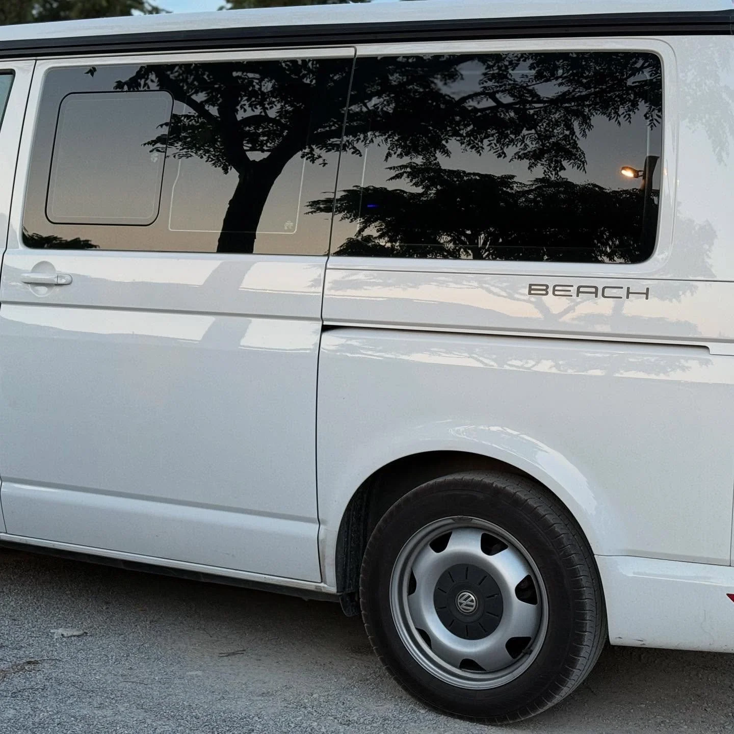 white beach van @volkswagen @volkswagen