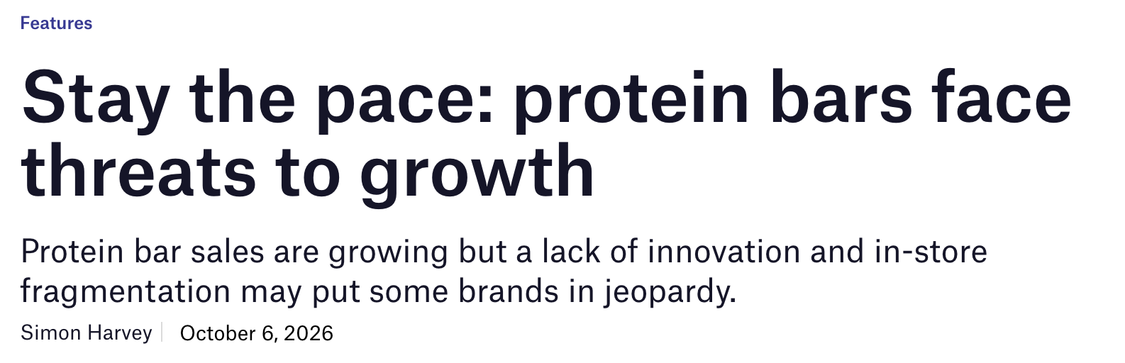 Stay the pace: protein bars face threats to growth