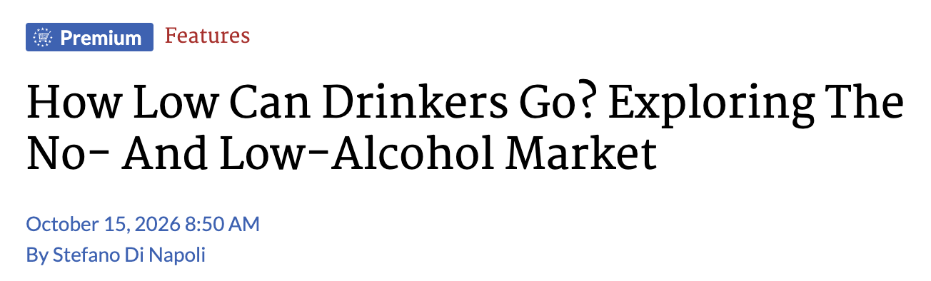 How Low Can Drinkers Go? Exploring The No- And Low-Alcohol Market