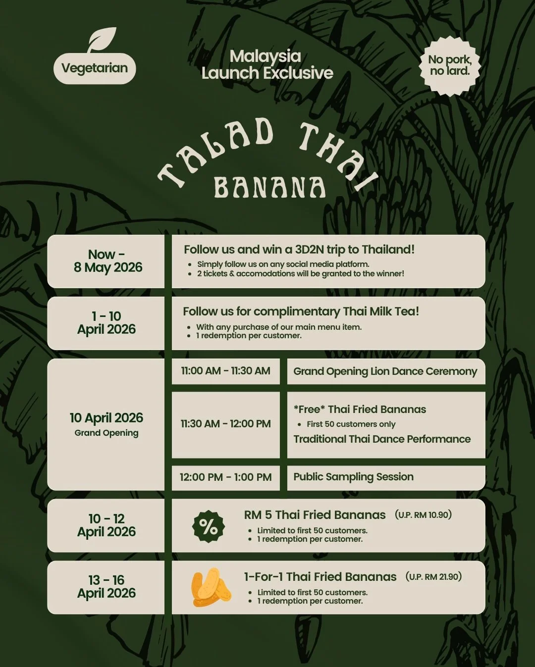 Hi friends! Join us as we commemorate the opening our first outlet in beautiful Malaysia with much gratitude! @ioicitymallmy 

Mark your calendars, much bananas will be on us this Grand Opening Week! 

P/s We&rsquo;re at Phase 1 LG-76A, closest to We