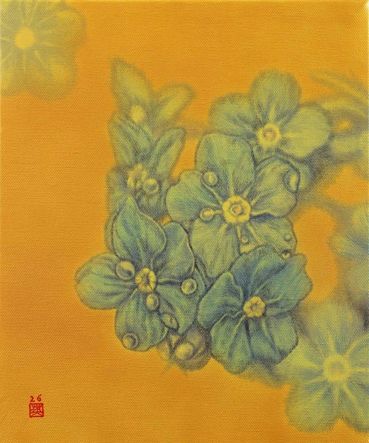 Hideyuki Sobue 'Remember Me', Japanese sumi ink & acrylic on canvas, 30.5 x 25.4 cm, £1200