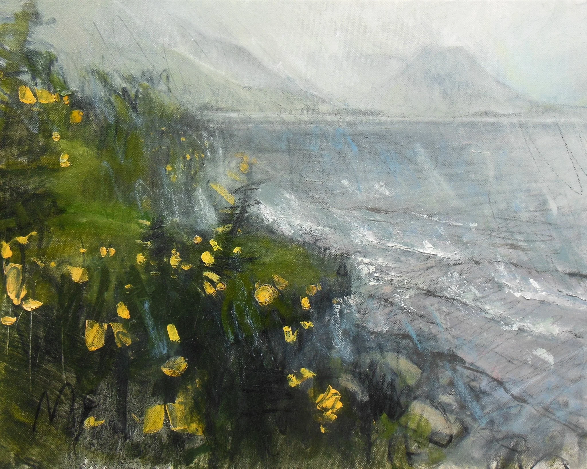 Ben McLeod 'Wild Weather at Crummock Water', oil on canvas, 55 x 65cm, £1450