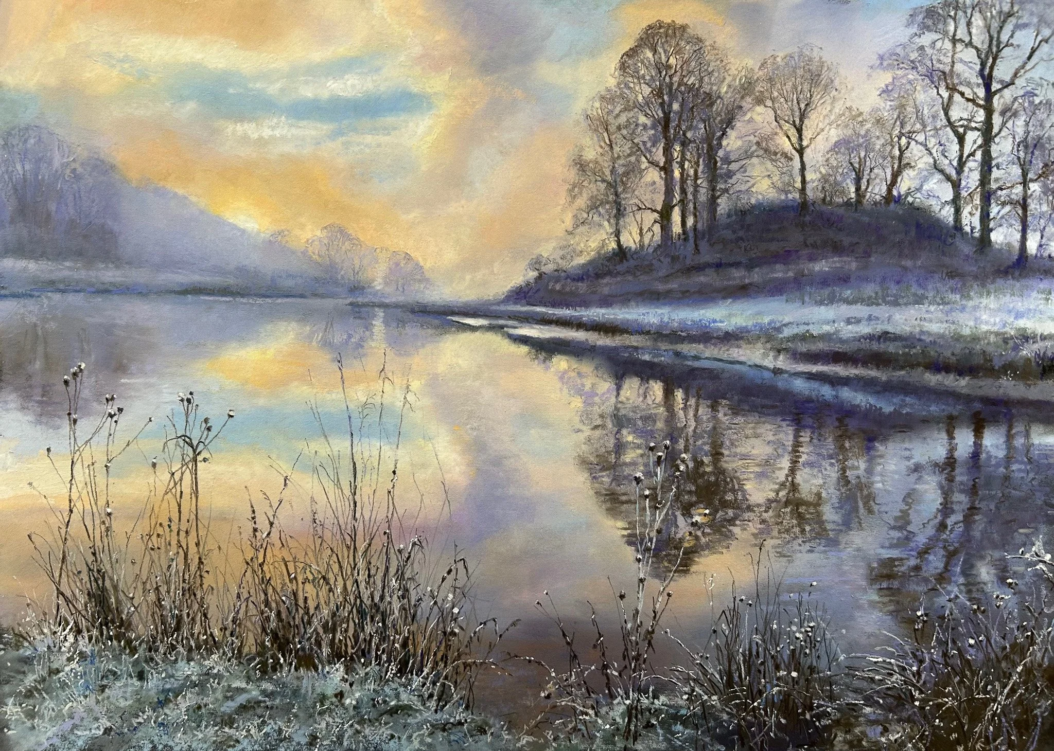 Christine Baines 'Leaving Elterwater', pastel, 31.5 x 44cm, £500
