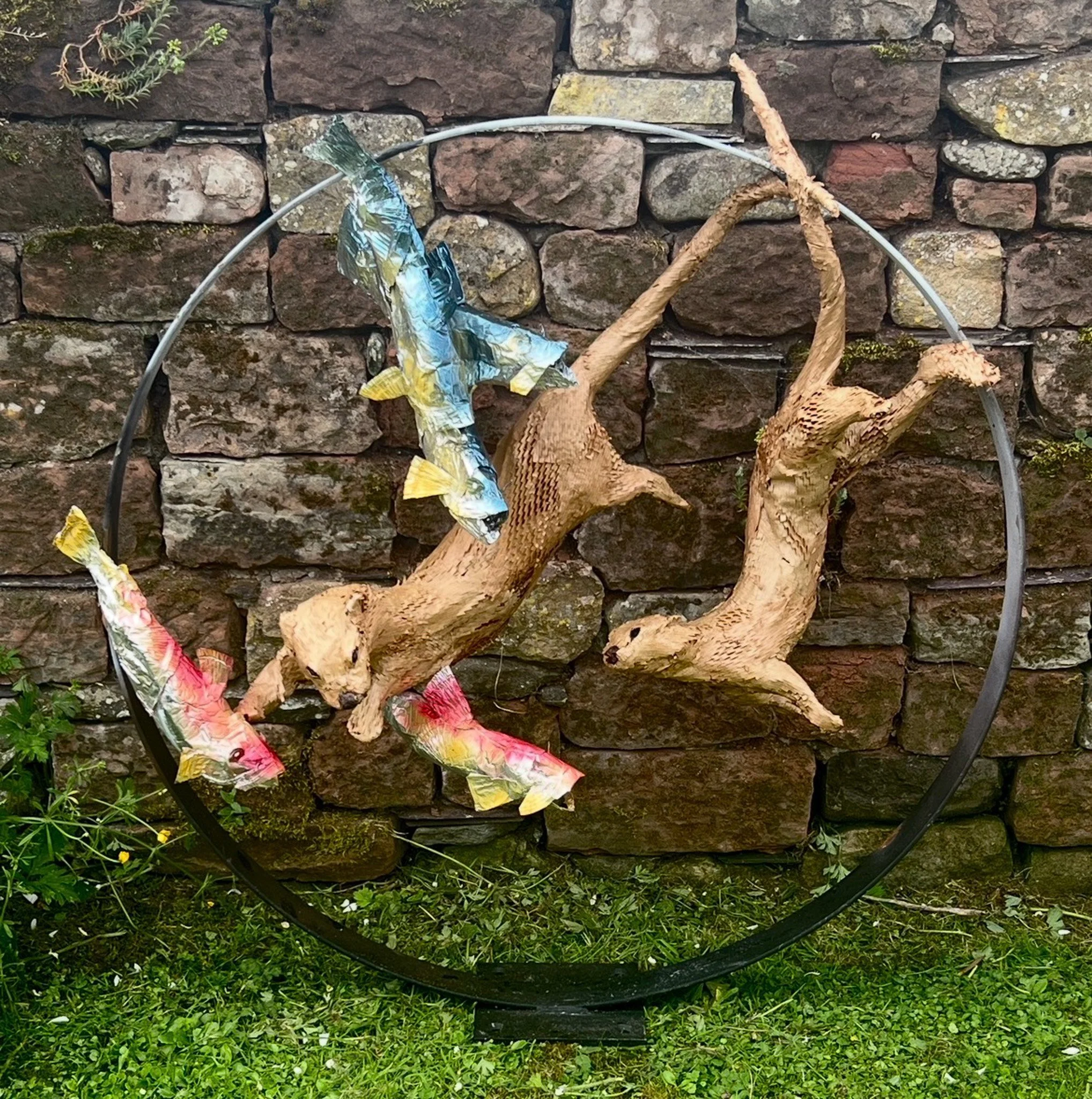 David Cemmick 'Fishy Fun - Otters', recycled packaging, £1500
