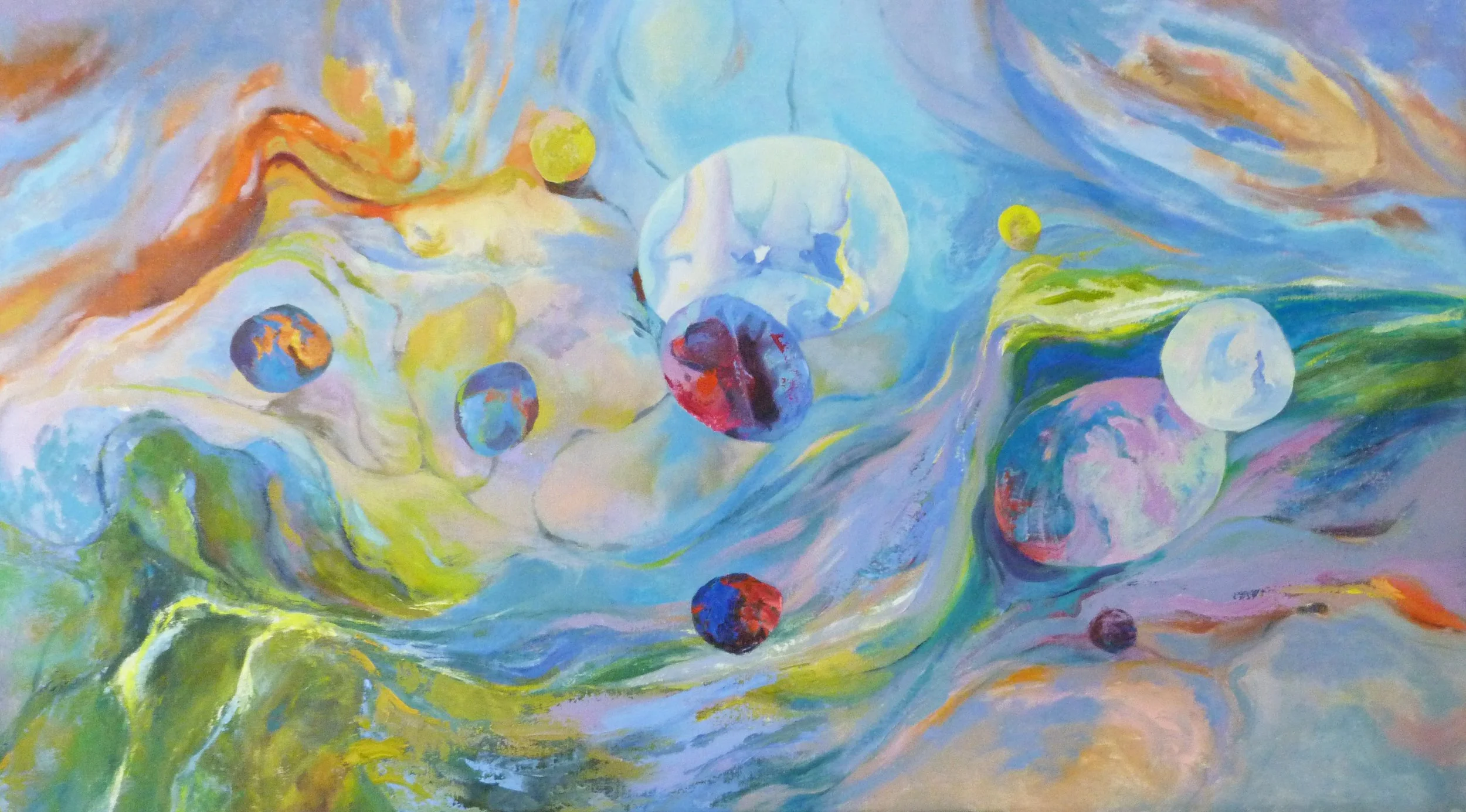 Vivienne Pooley 'Metamorphic Odyssey', oil, 68 x 122cm
