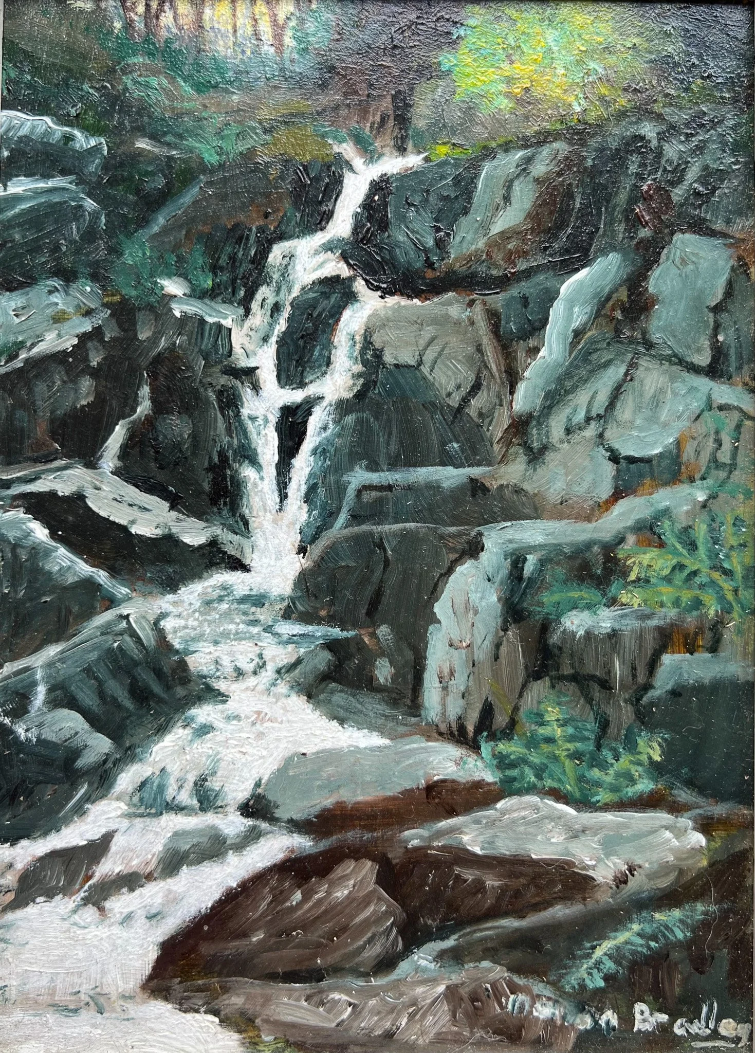 Marion Bradley 'Ellers Ghyll', oil, 17x12cm, £295