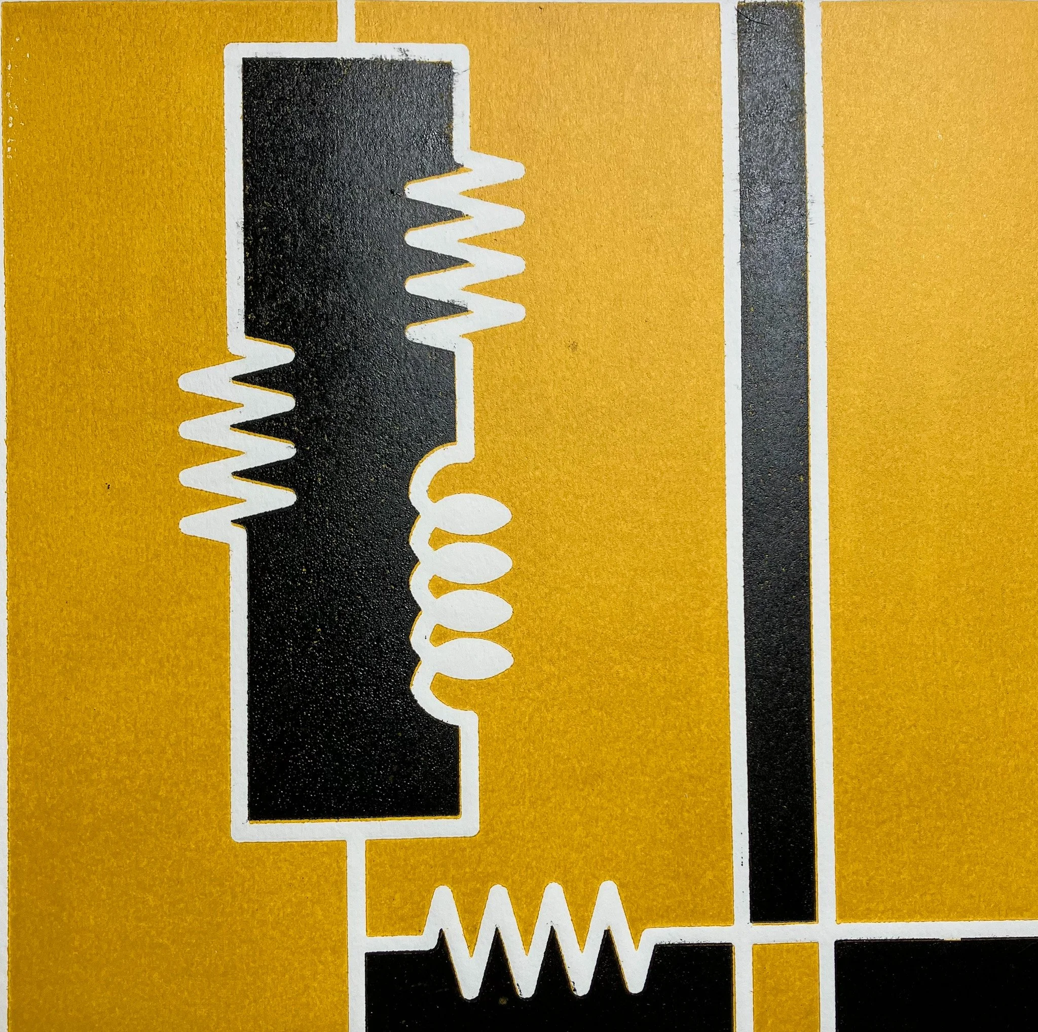 Marion Kuit 'Electromagnetic', woodcut, 33 x 33cm, £200