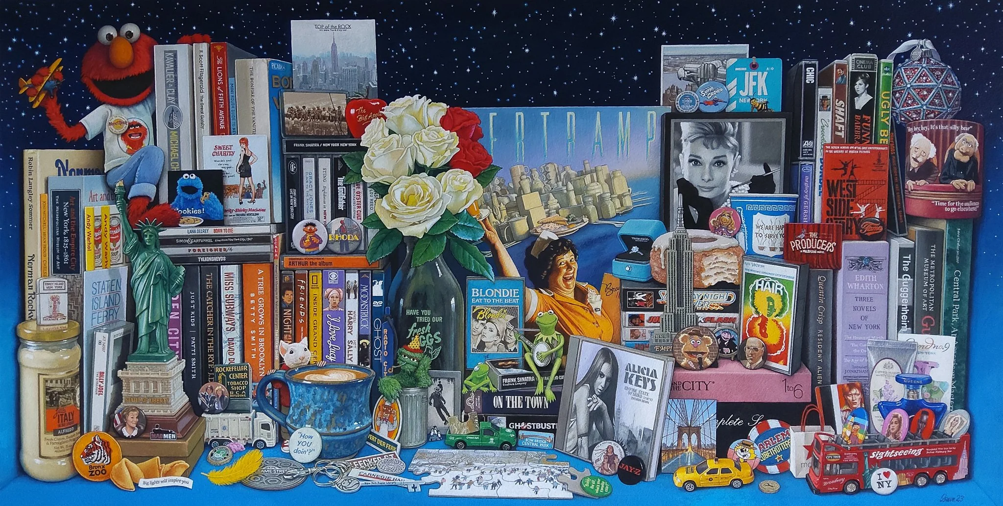 Dawn G Chandler 'The Big Apple', gouache, 67 x 112cm, £6000