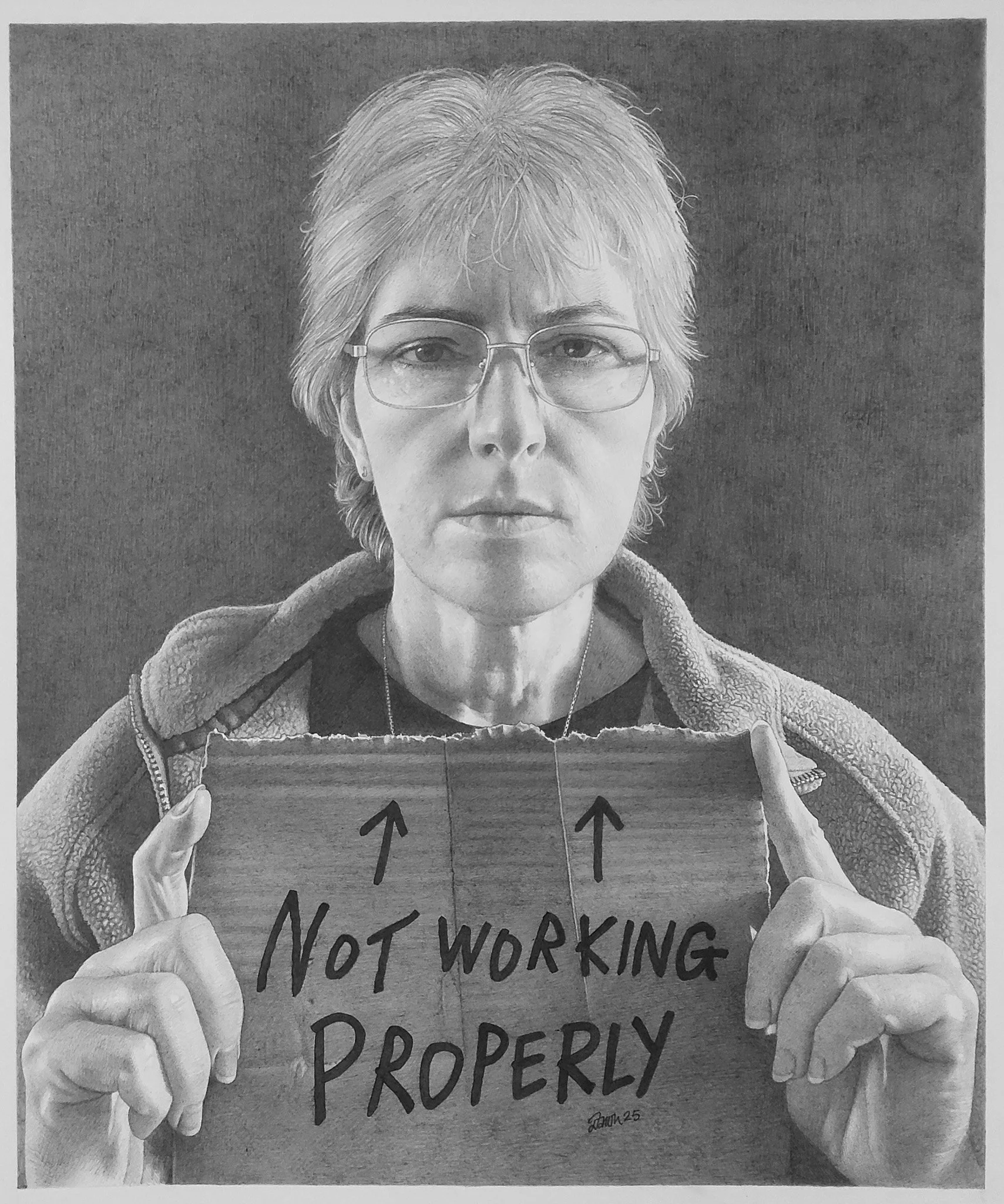 Dawn G Chandler 'Not working properly', pencil, 61 x 54cm, £650