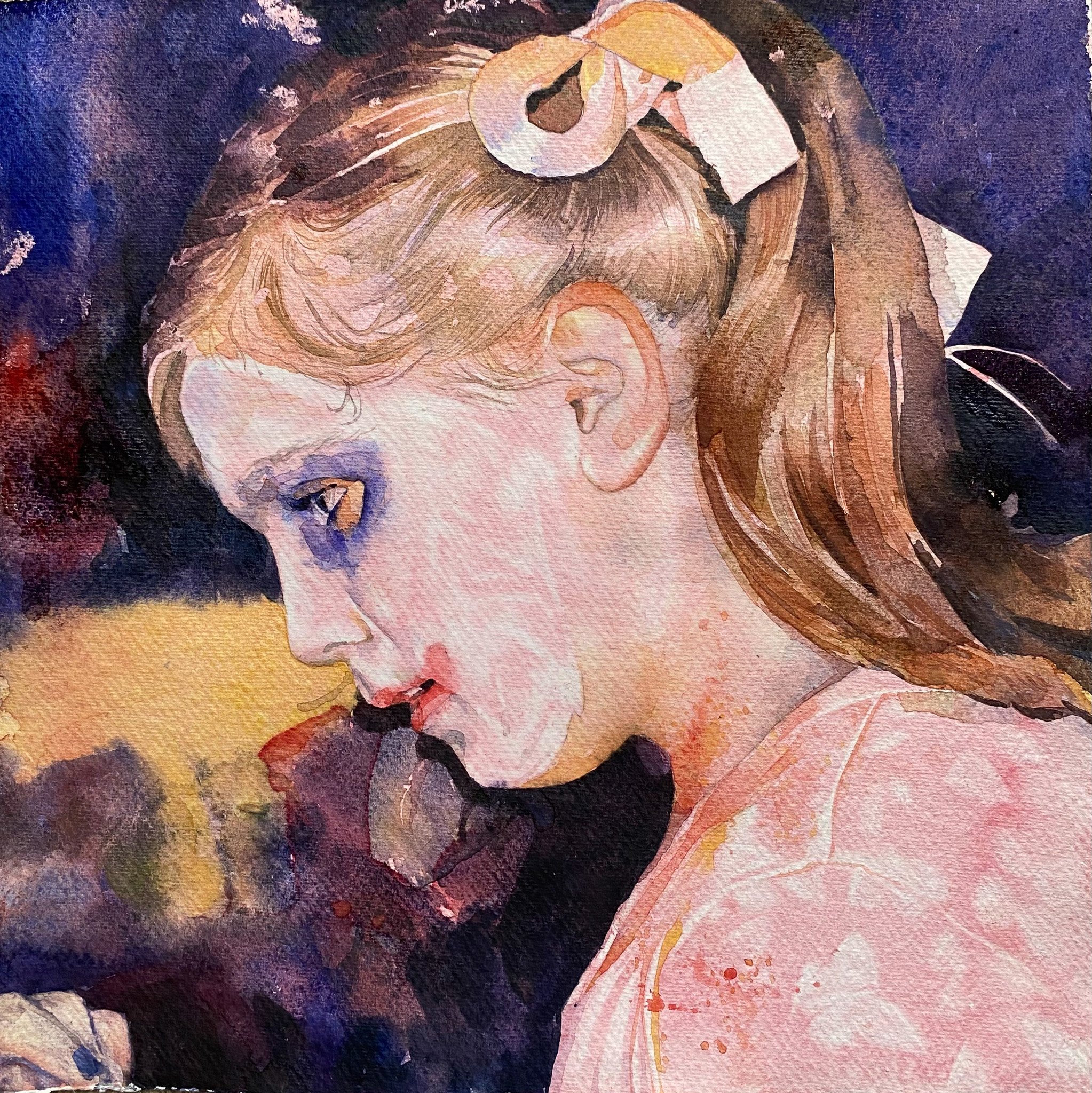 Catherine Macdiarmid 'Behind the Clown Paint', watercolour on paper, 30 x 30cm, £390