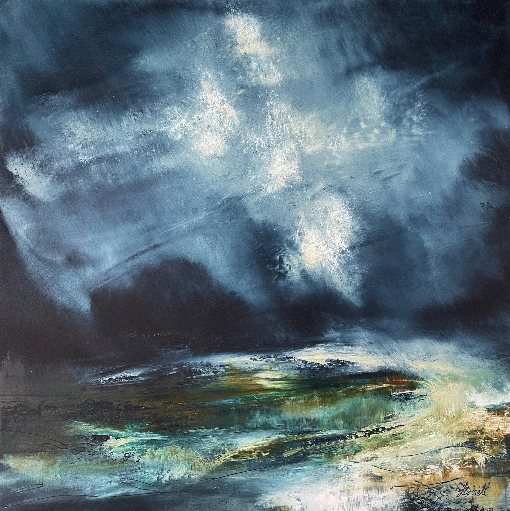 Jacqui Bassett 'Moving Waters', oil and cold wax, £1250