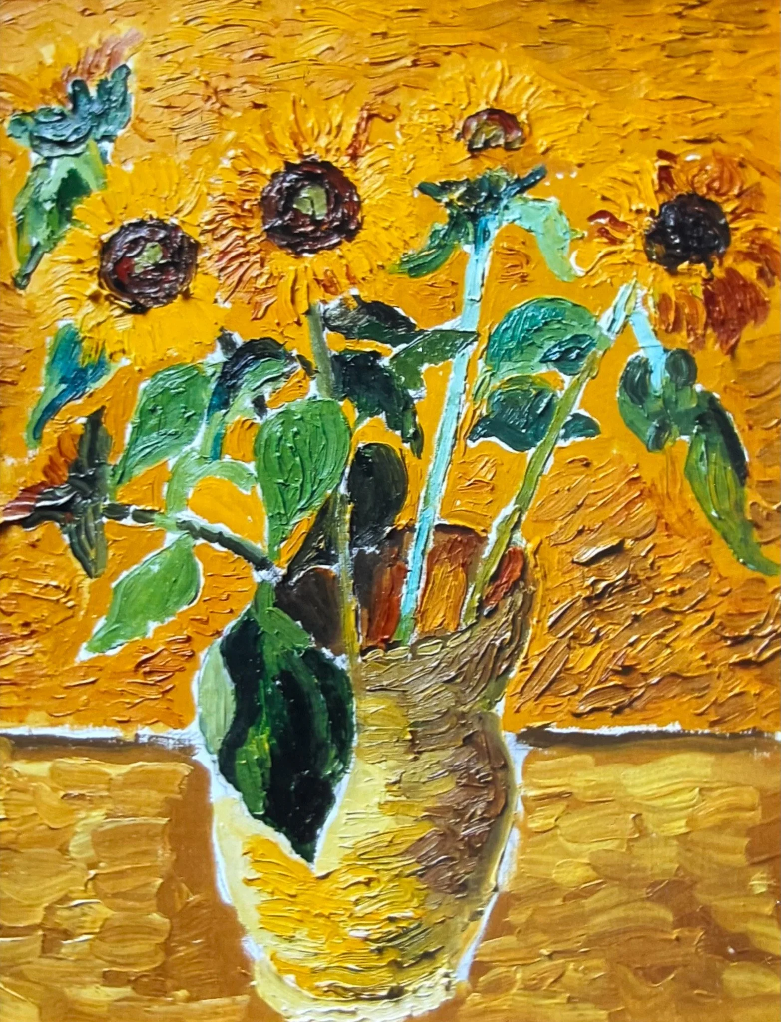 Ralph Wardle 'Sunflowers', oil on linen canvas, 46 x 36cm, £450