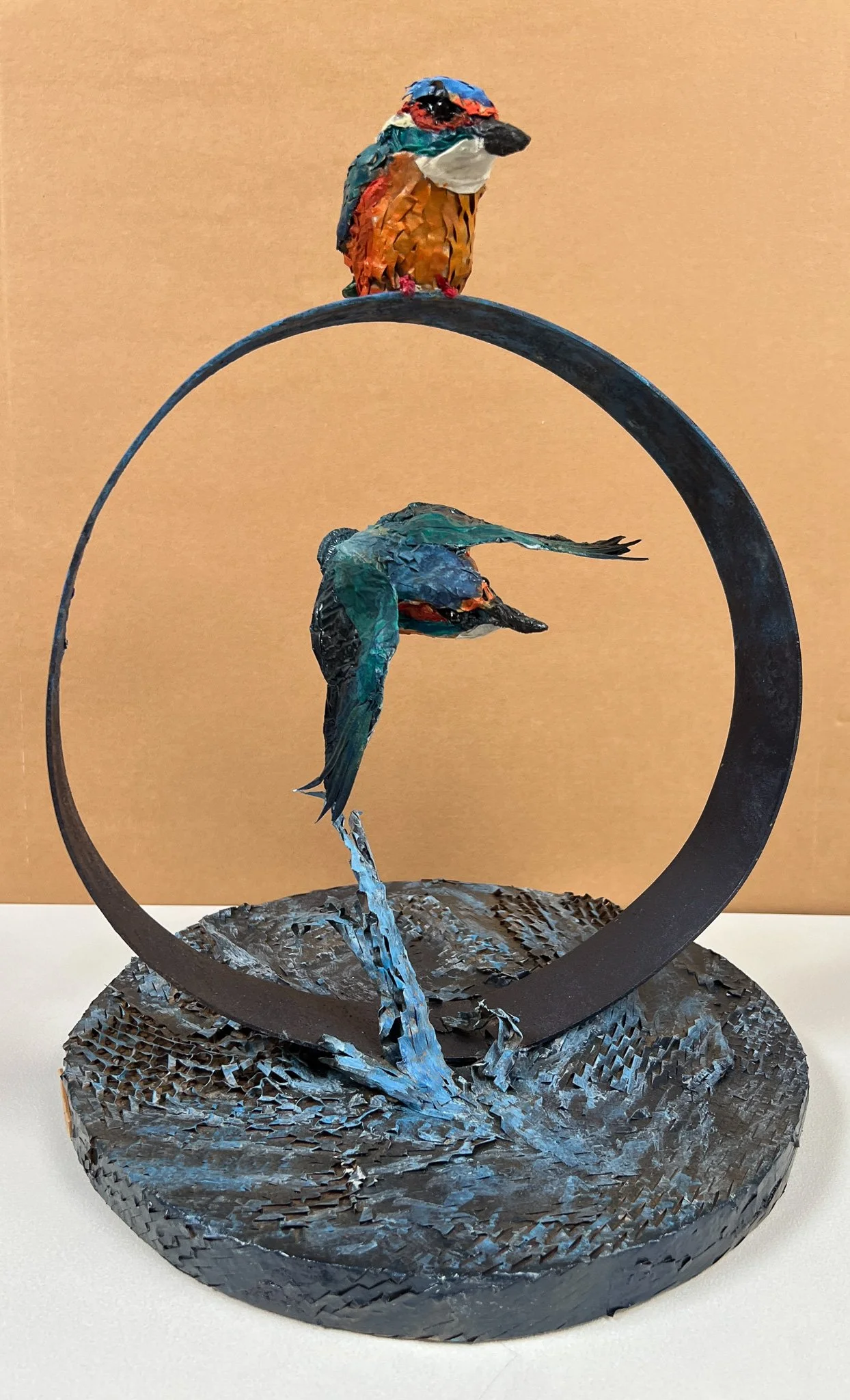 David Cemmick 'Flash of Blue' - Kingfishers, recycled packaging, £750