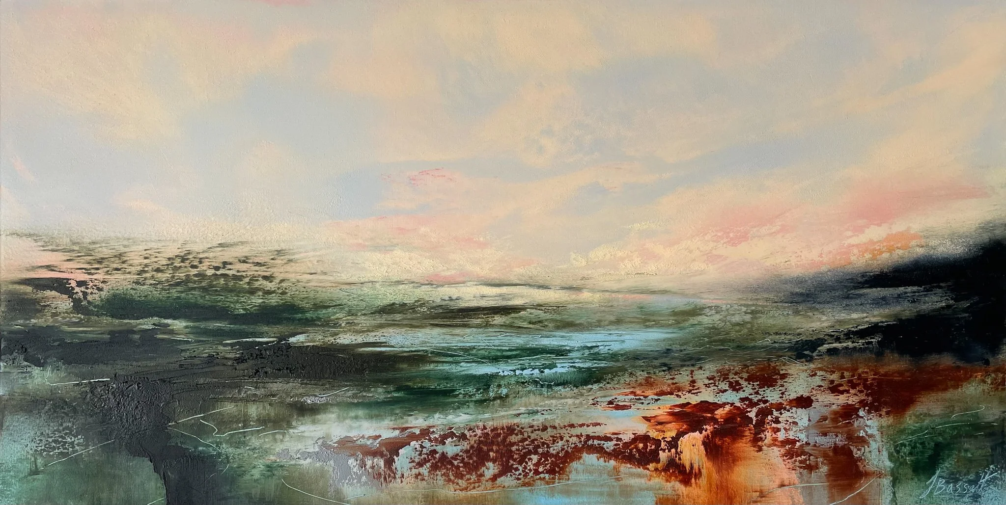 Jacqui Bassett 'Liminal Spaces II', oil and cold wax, £1250