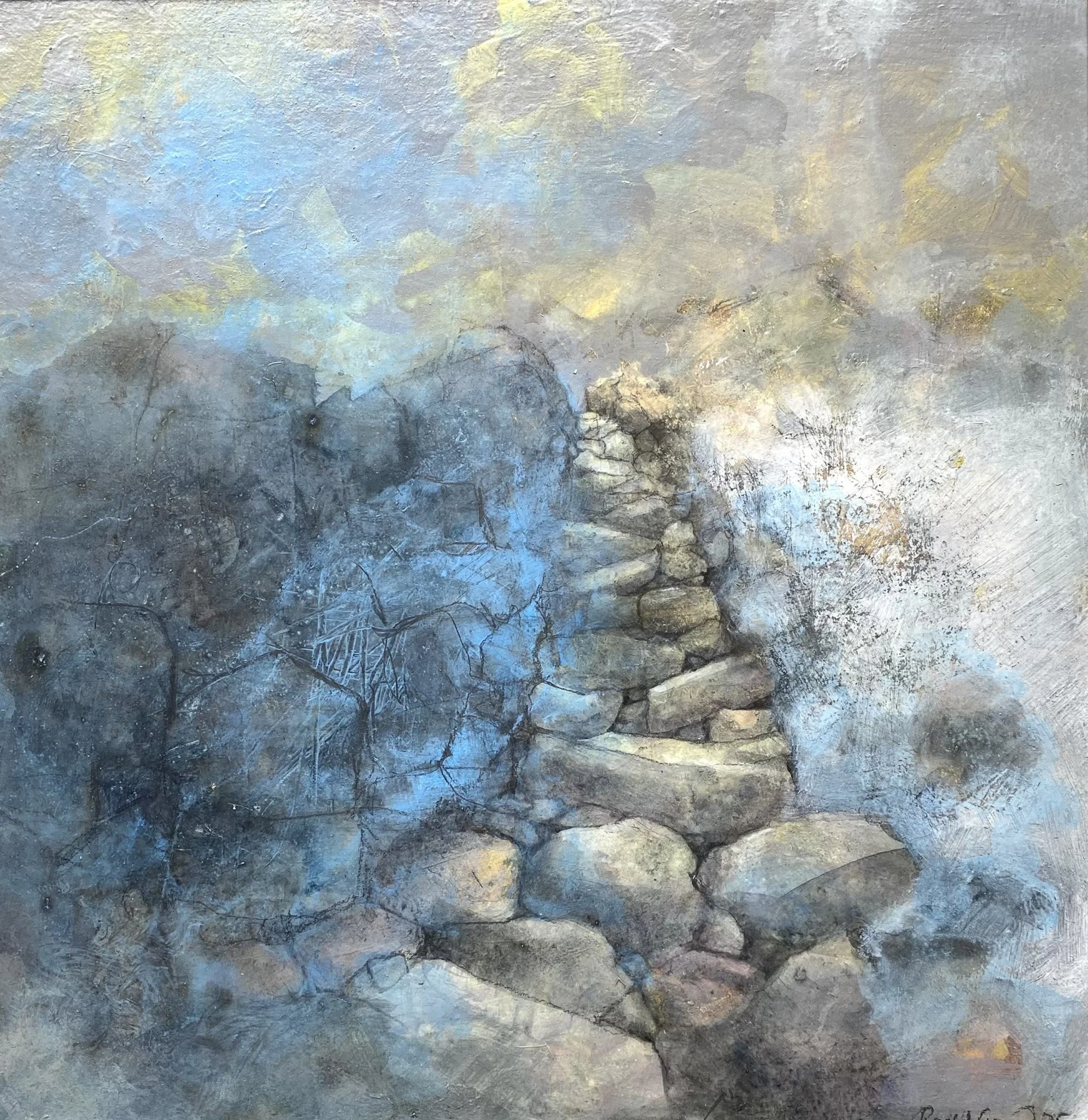 Rachel Gibson 'Taking the higher path', acrylic on board, 37 x 38cm, £900