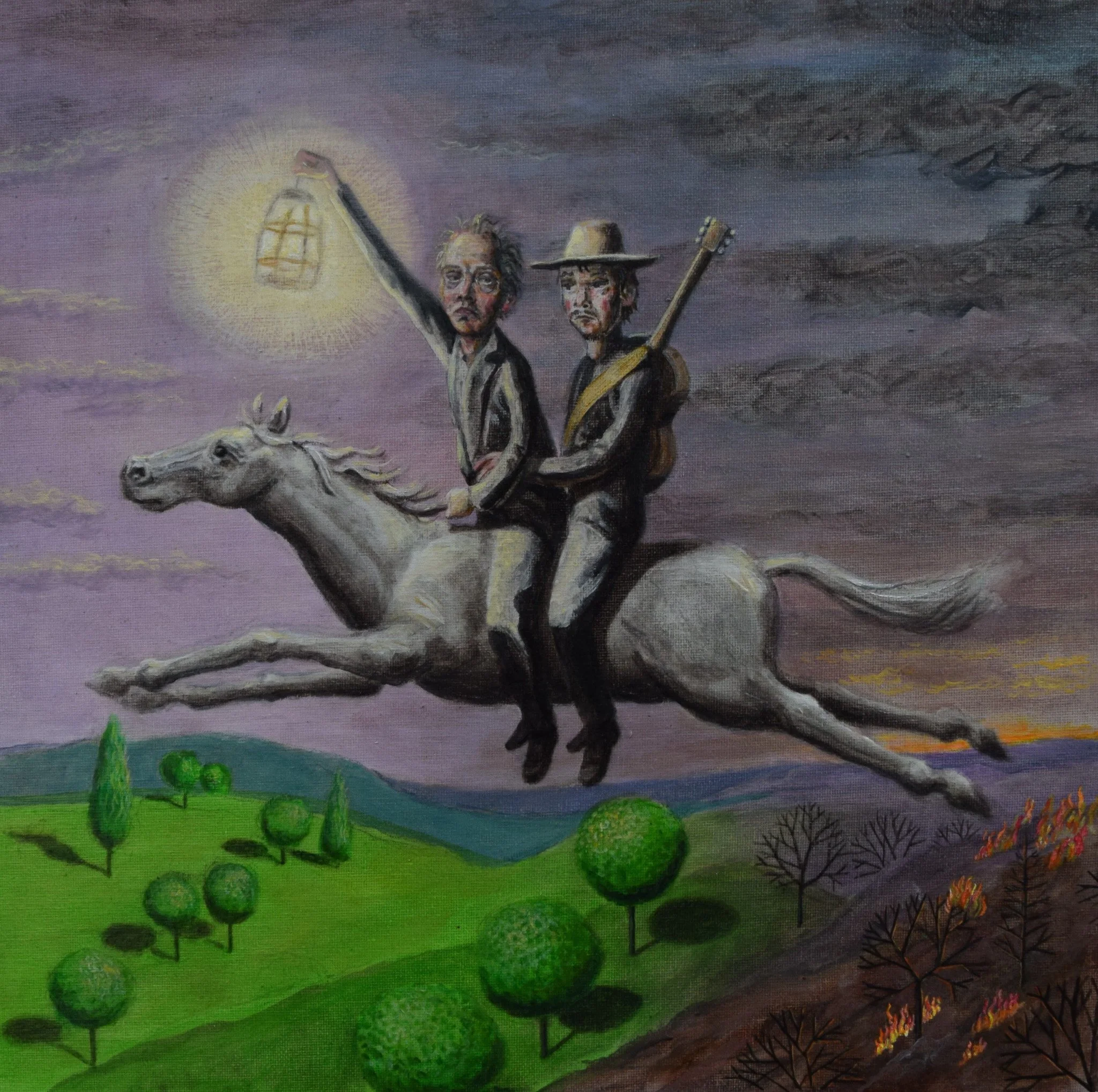 Brian Shields 'Lighting the Way (William Blake with Mark 'Sparklehorse' Linkous)', acrylic, 39 x 40cm, £790