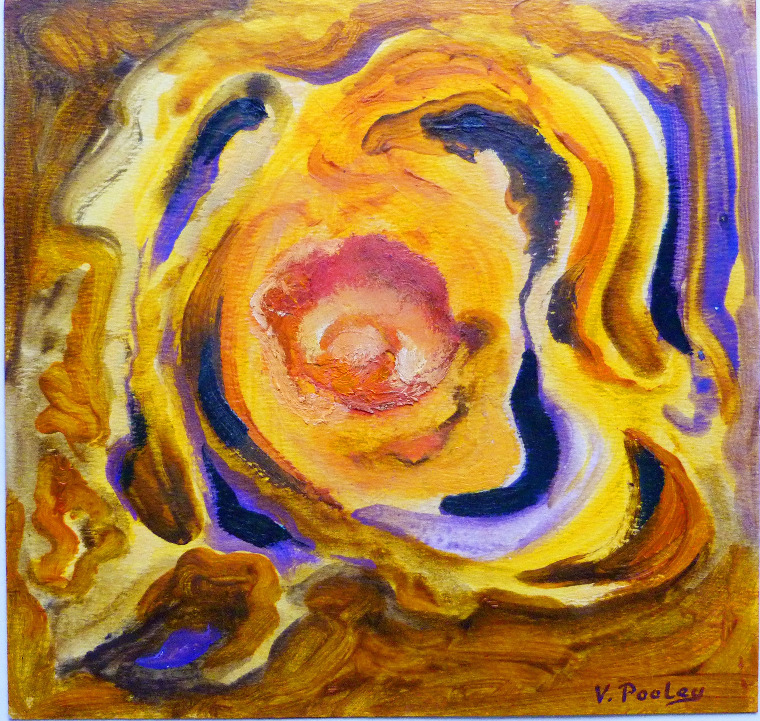 Vivienne Pooley 'Cross Section', oil, 21 x 21cm