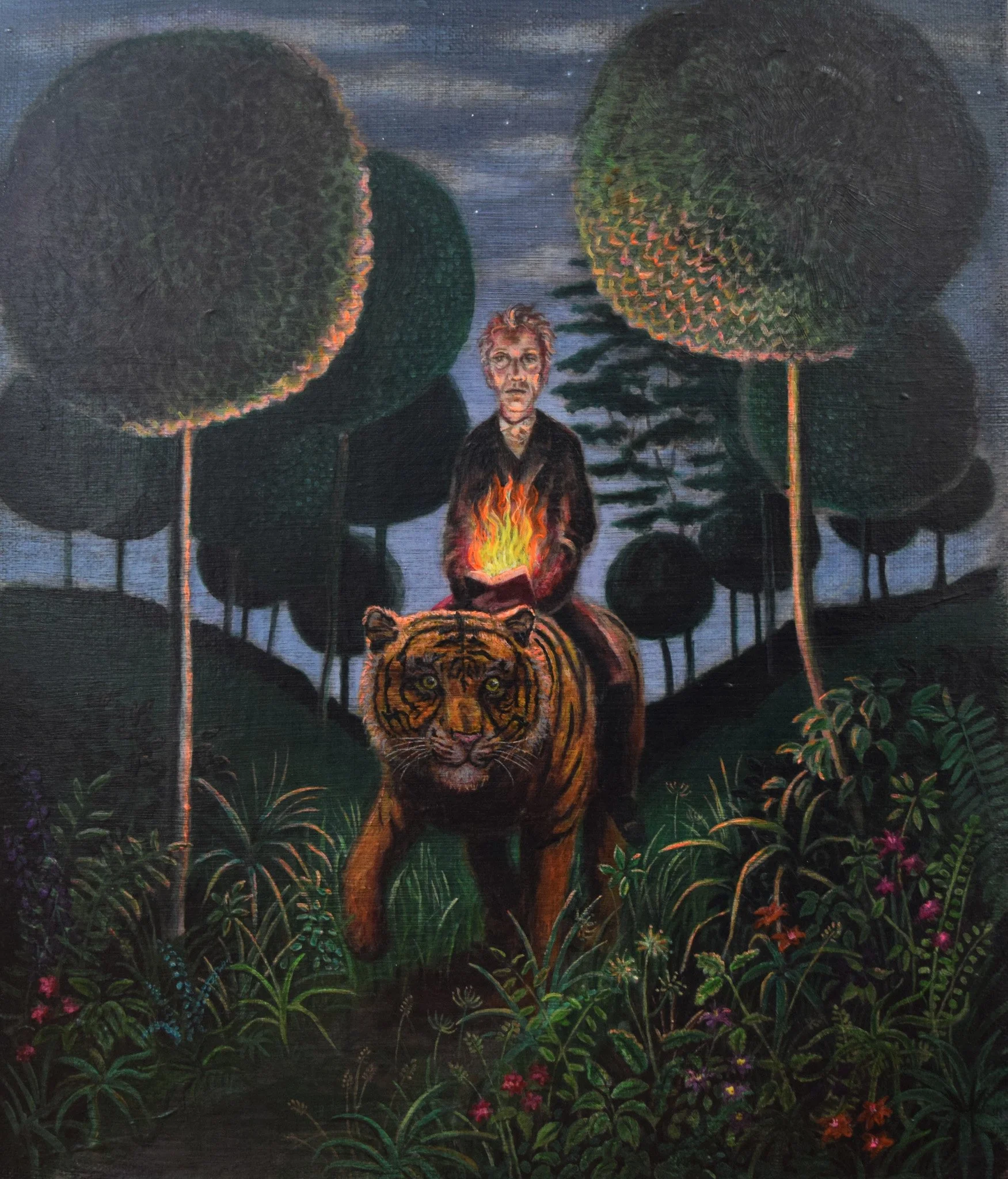 Brian Shields 'Blake Aflame (William Blake)', acrylic on board, 31 x 29cm, £590