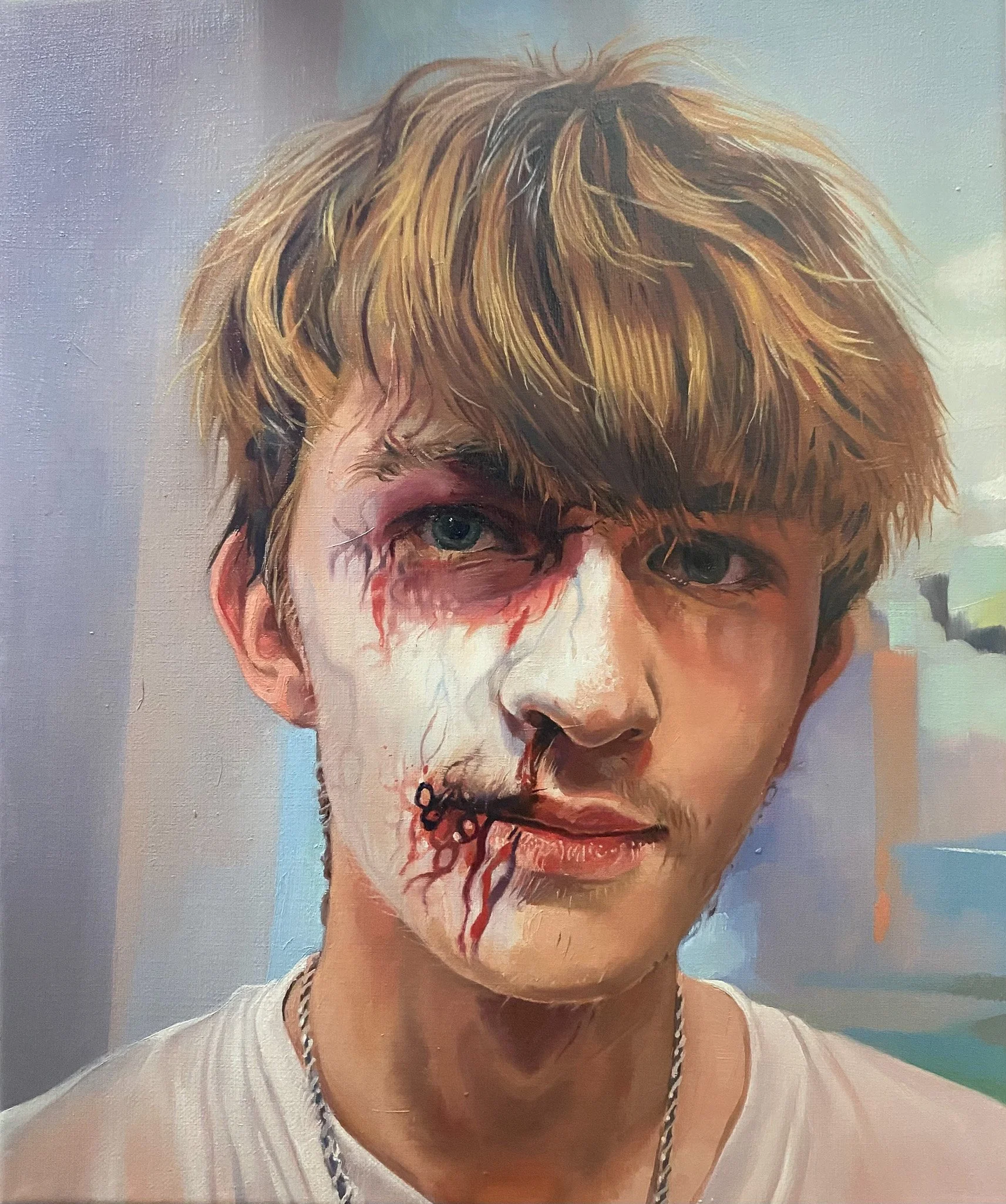 Catherine Macdiarmid 'Behind the Zombie Paint', oil on linen, 30 x 26cm, £990