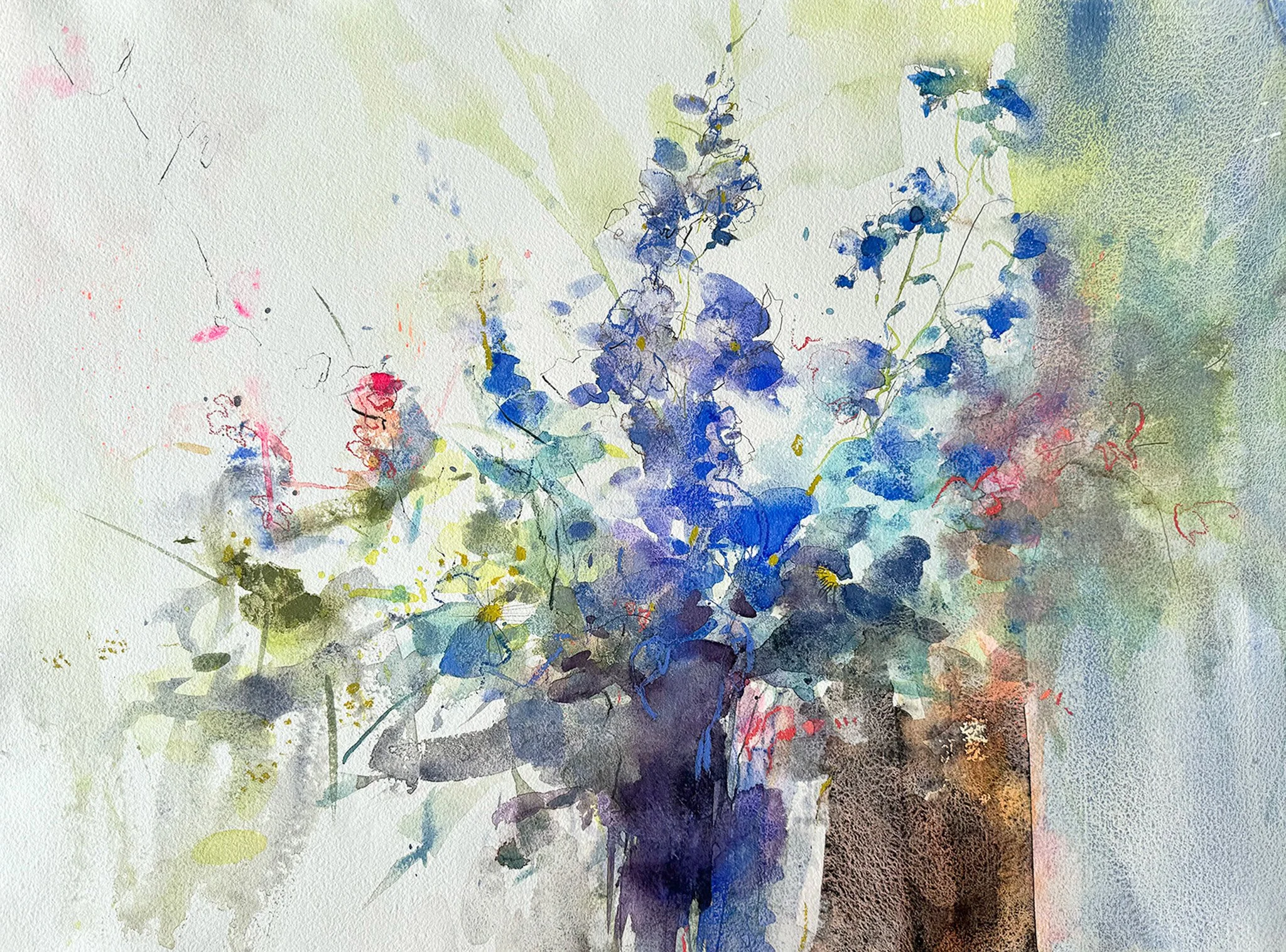 Janette Phillips 'With a Dash of Pink', watercolour, 70 x 90cm, £1250