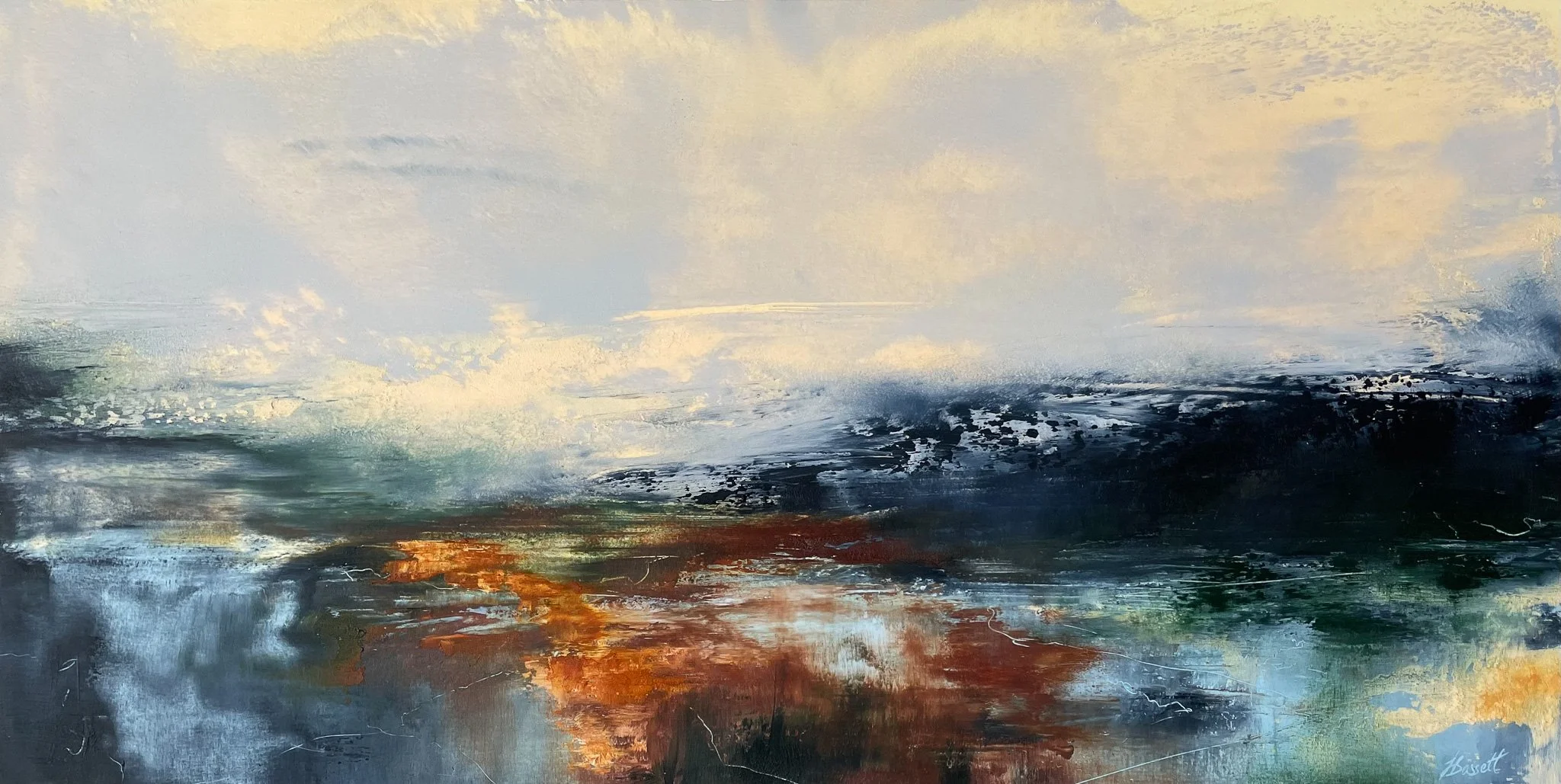 Jacqui Bassett 'Liminal Spaces I', oil and cold wax, £1250