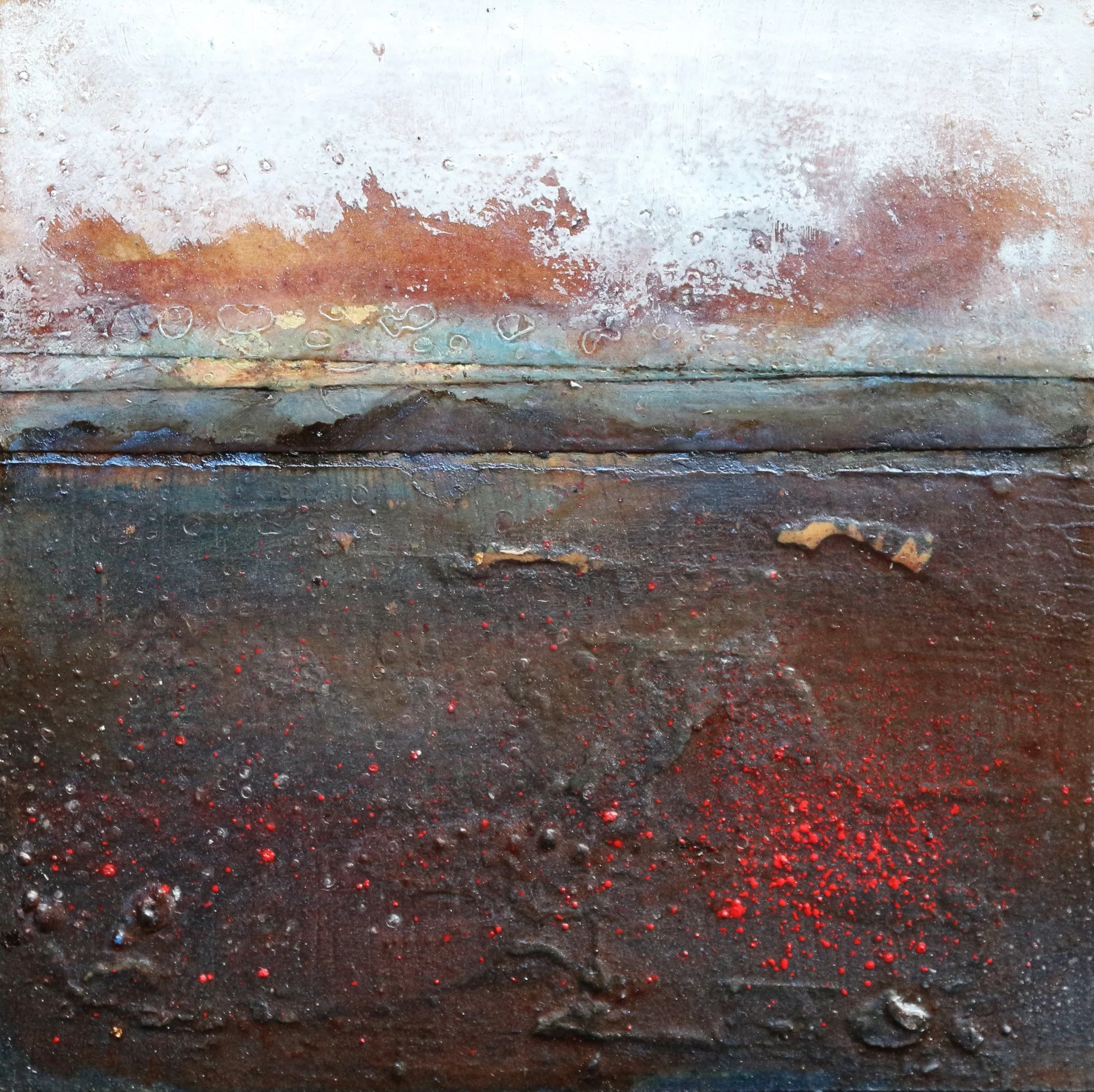 Ian Walton 'Coming Clear', mixed media, 14 x 14cm, £180