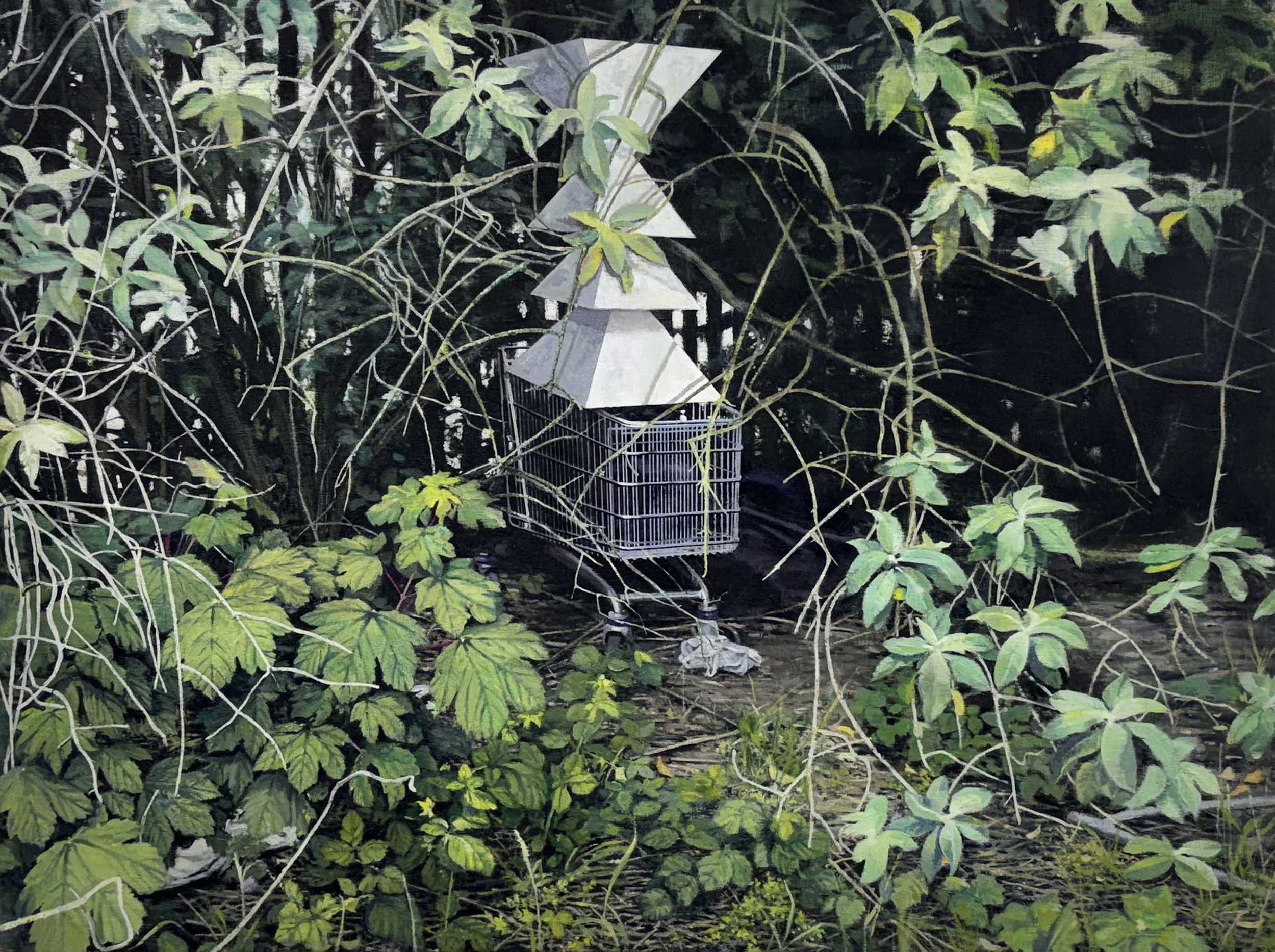 Homeland 2025, Oil on plywood, 45 x 60 cm 