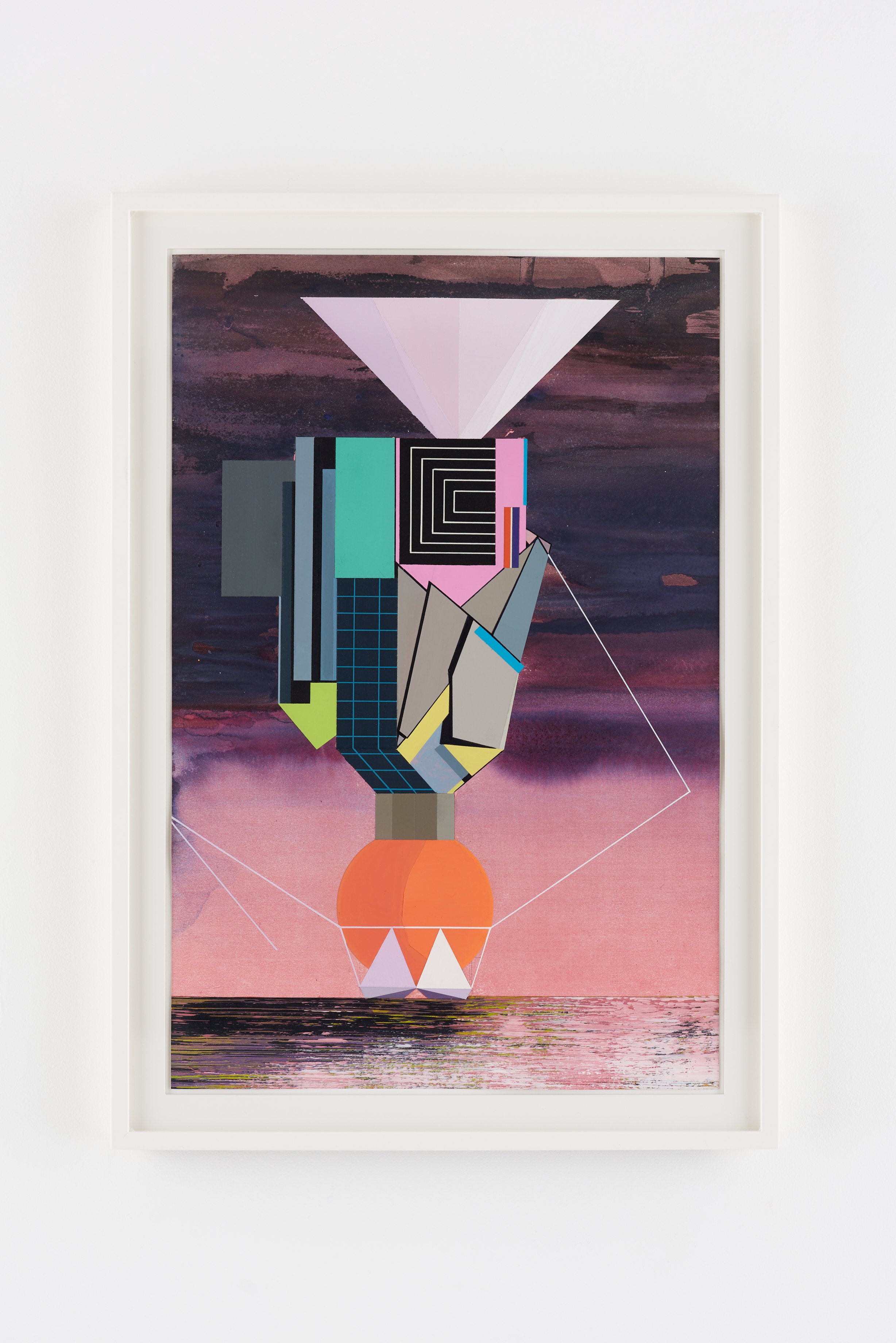 Monument Proposal #3 Y 2017, Acrylic paint on paper, 54.5 x 38 cm