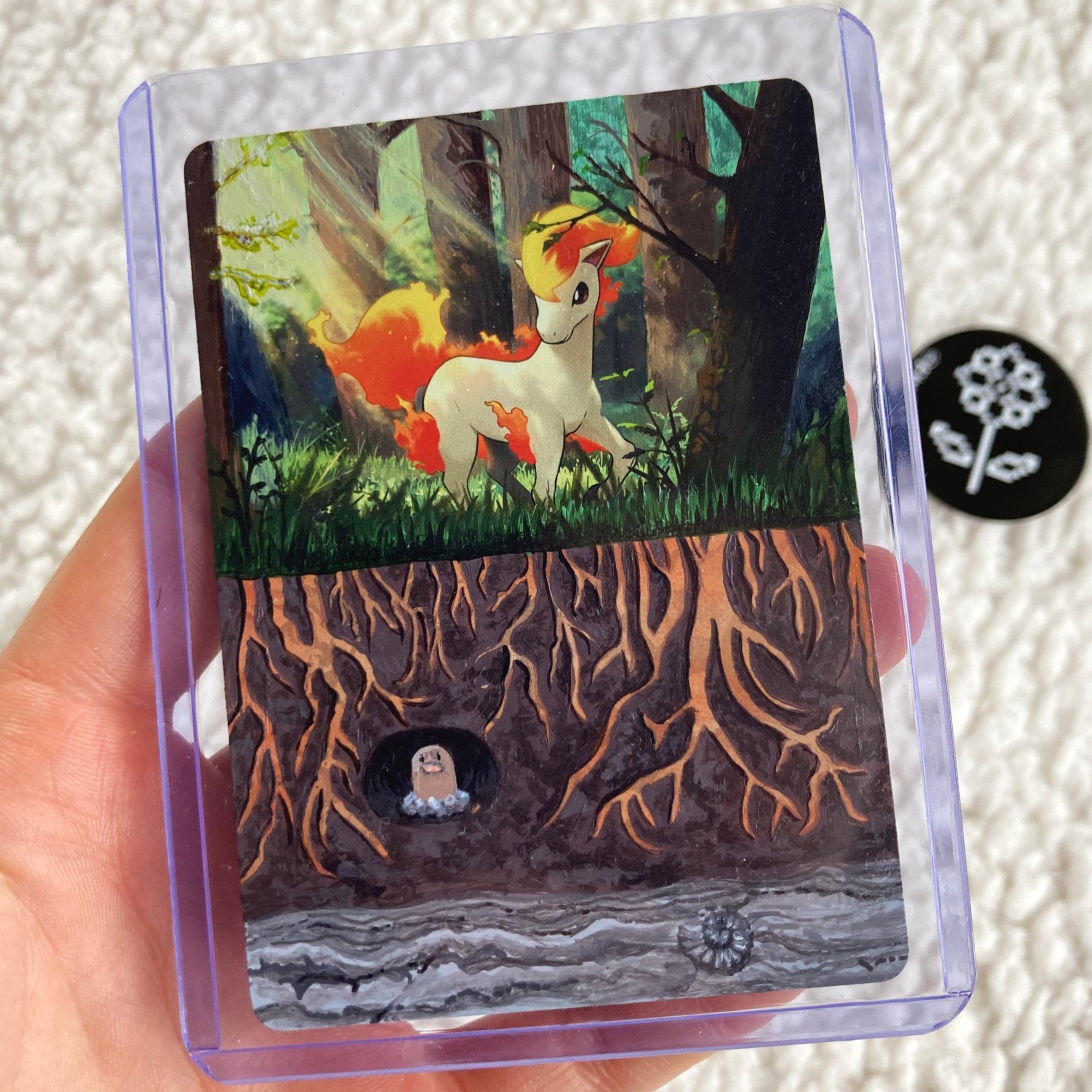 Ponyta Hand Painted Pokemon Card