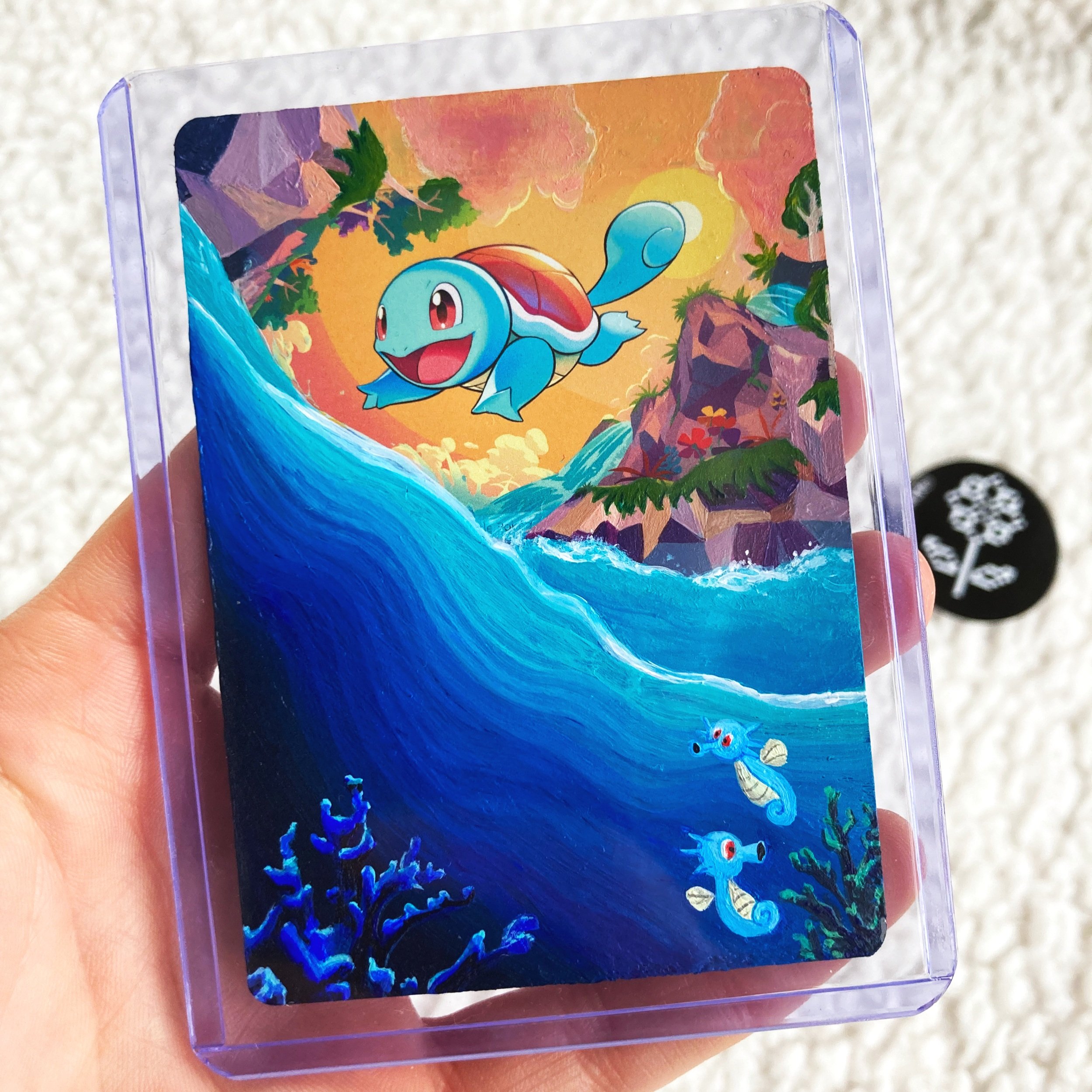 Squirtle Hand Painted Pokemon Card