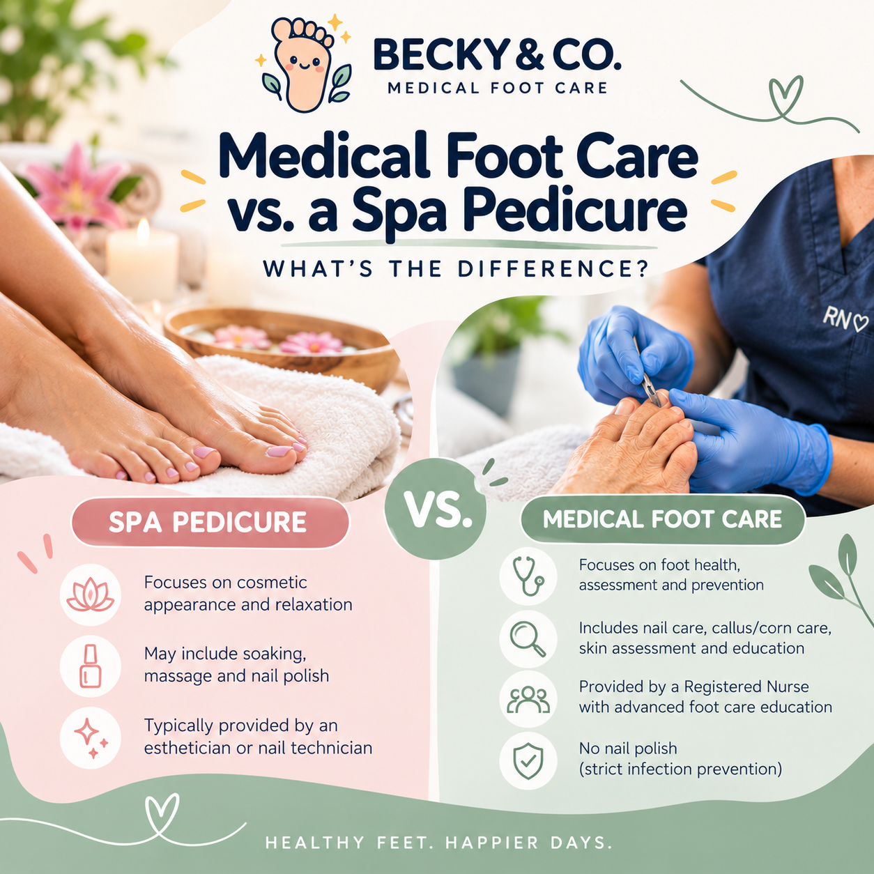 Medical Foot Care vs. a Spa Pedicure: What’s the Difference?