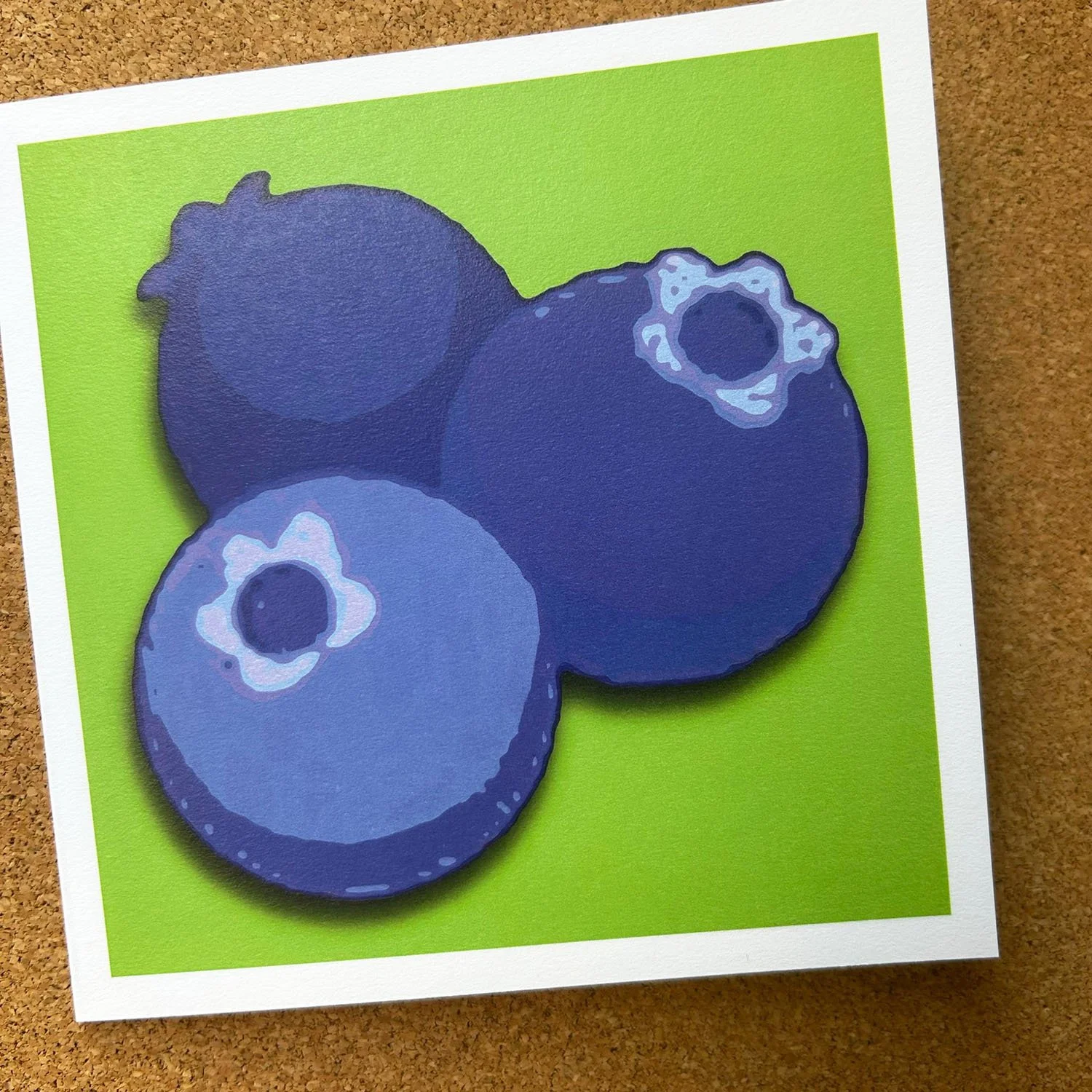 Blueberries on Green Greeting card