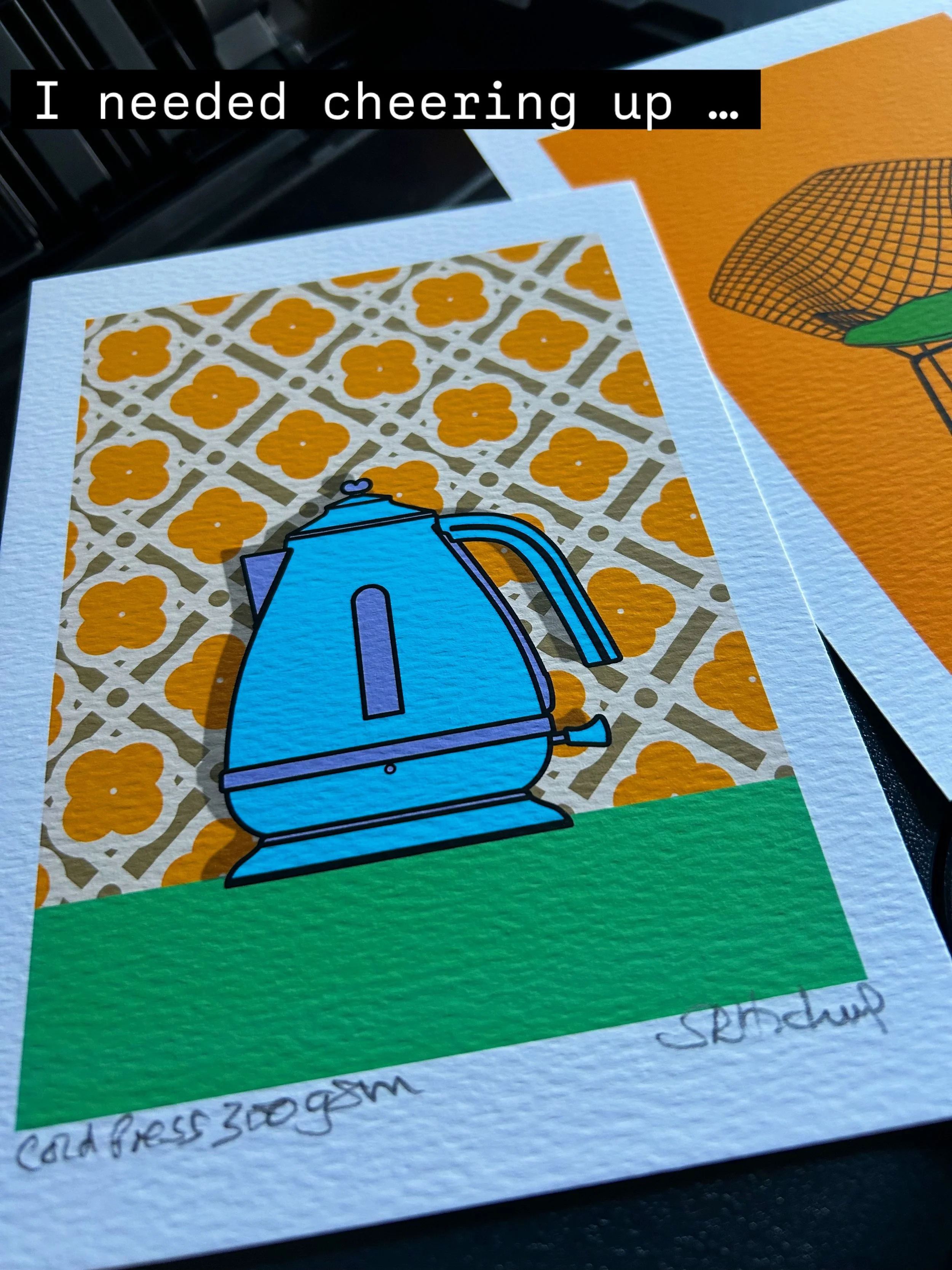 Some new images celebrating Harry Bertoia&rsquo;s diamond chair and sleek kitchen appliances &agrave; la Letraset. Reworked found objects now available as prints @harrimanandco @indiemartcov @solocraftfair as well as Printshop via Linktree. I needed 