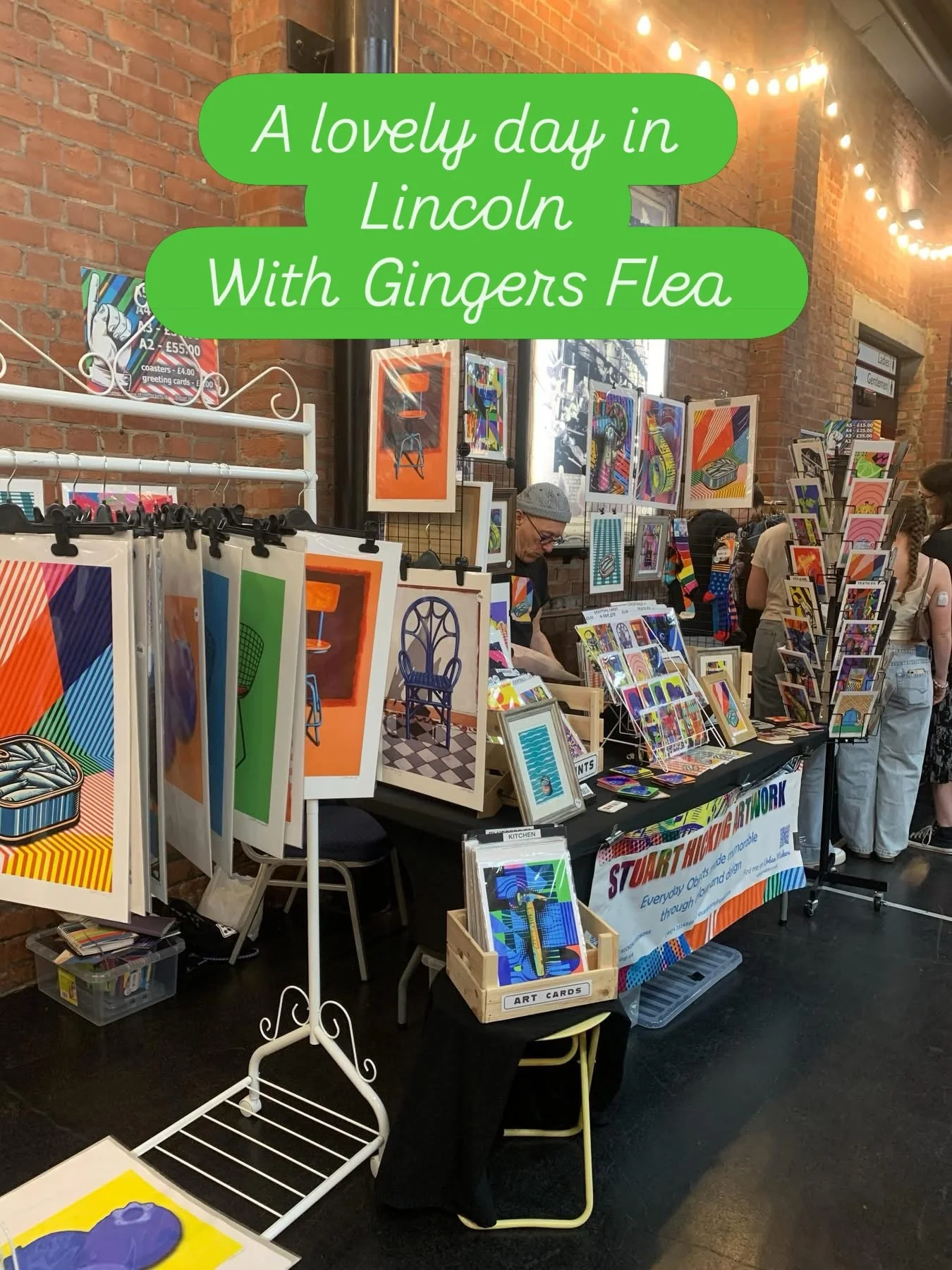 Spent a lovely Sunday in Lincoln at the Engine Shed. Busy morning, quieter afternoon. Nice people. What&rsquo;s good about vintage is the music 😍 #vintage #artprints #giclee
