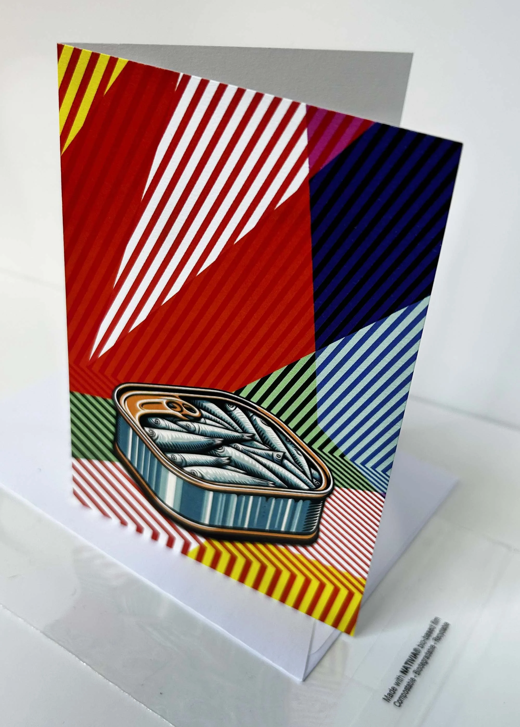 Sardine Zigzag Greeting card on fineart card