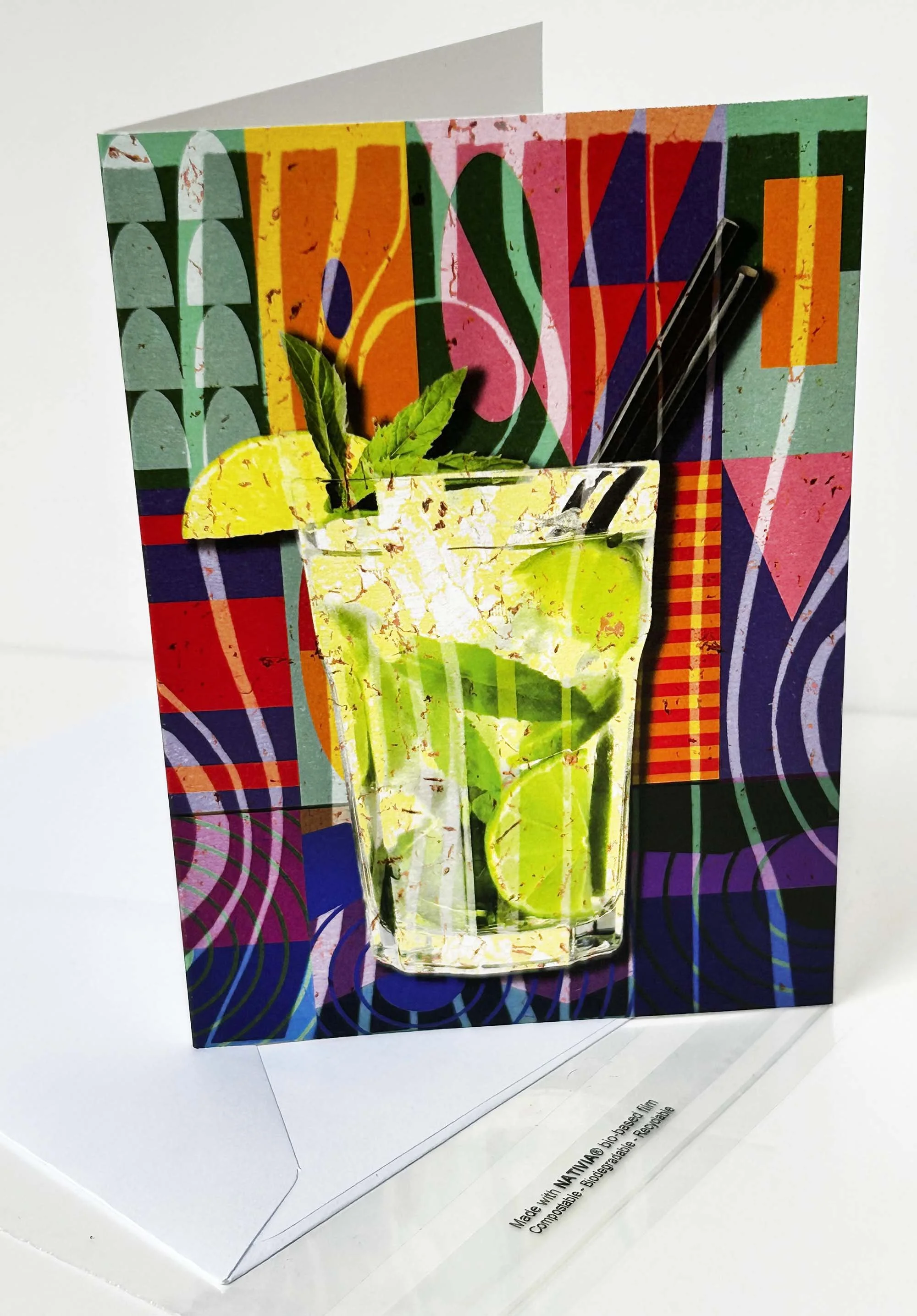 Mojito cocktail Greeting card on fineart card