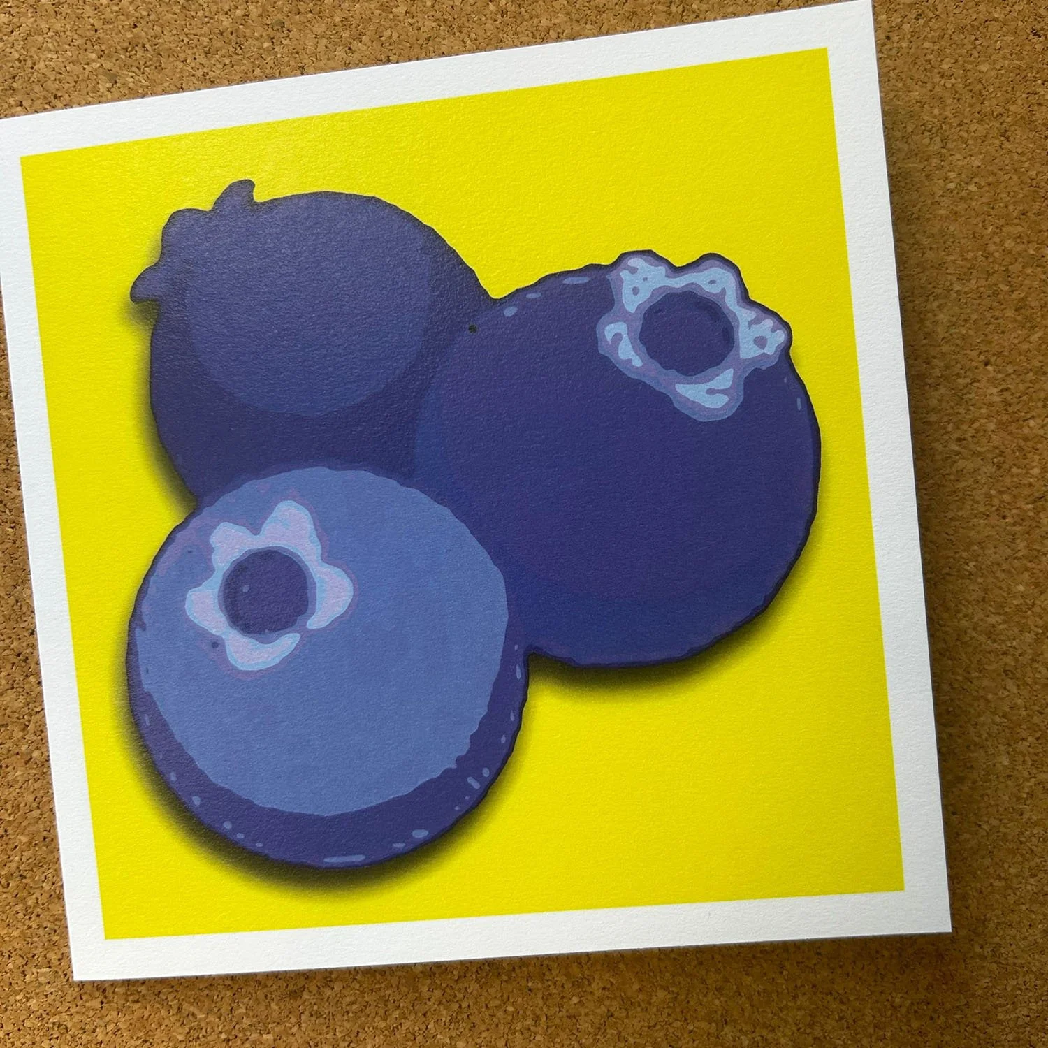 Blueberries on Yellow Greeting card