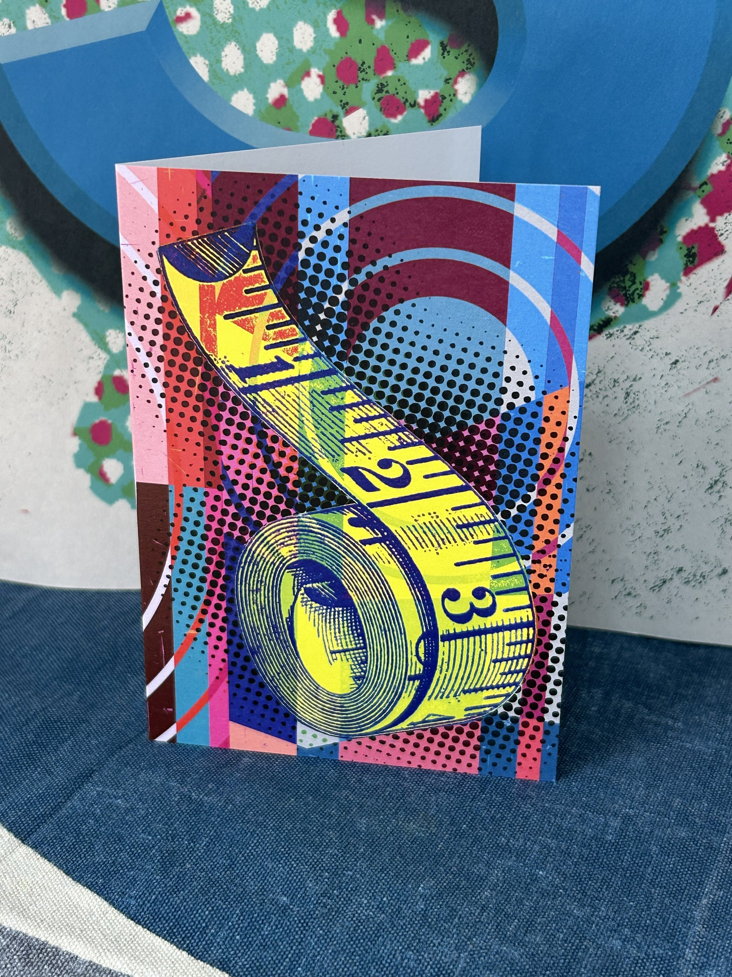 Tape Measure Greeting card on fineart card