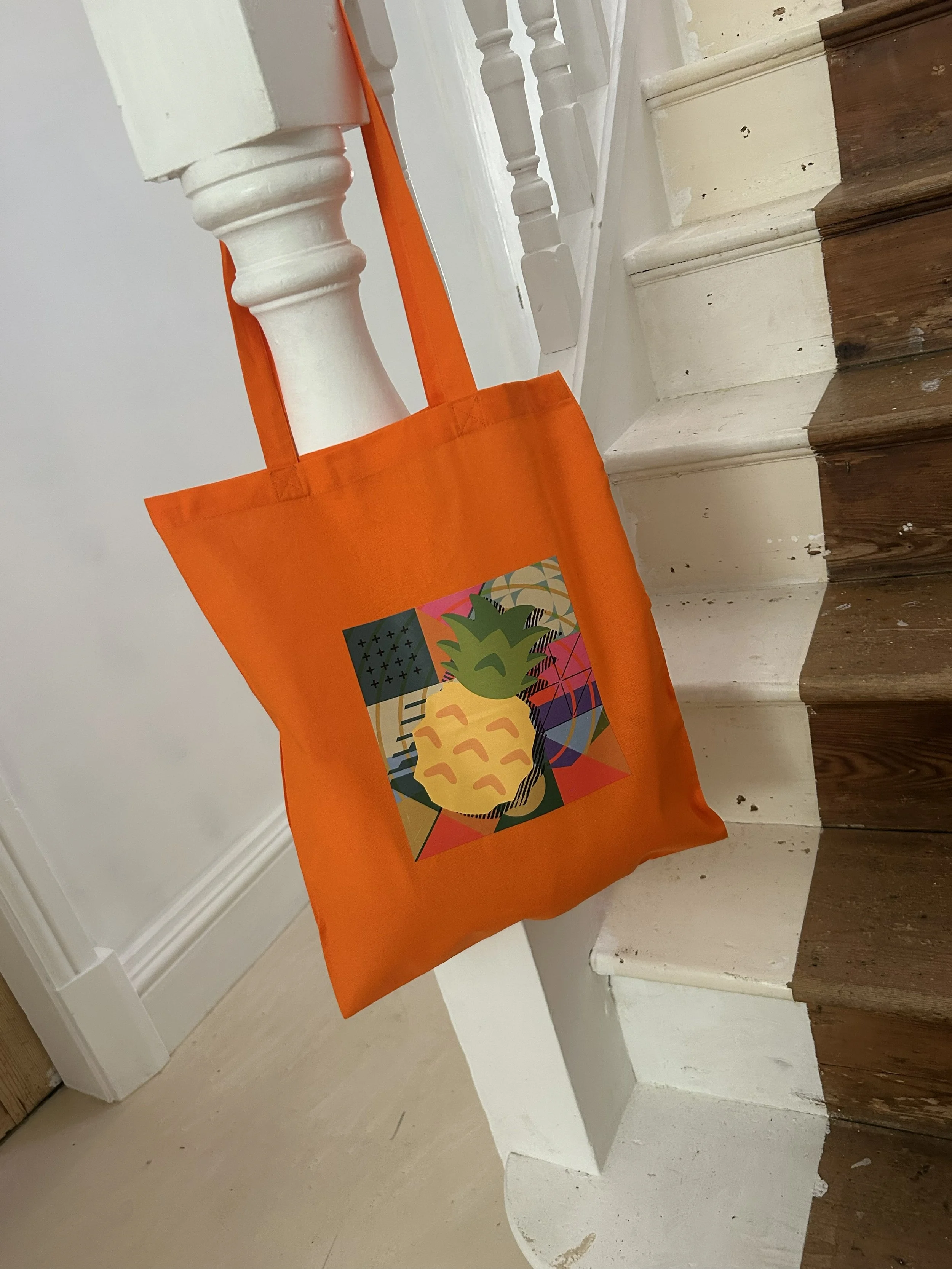 Pineapple design on 100% recycled cotton Tote bag