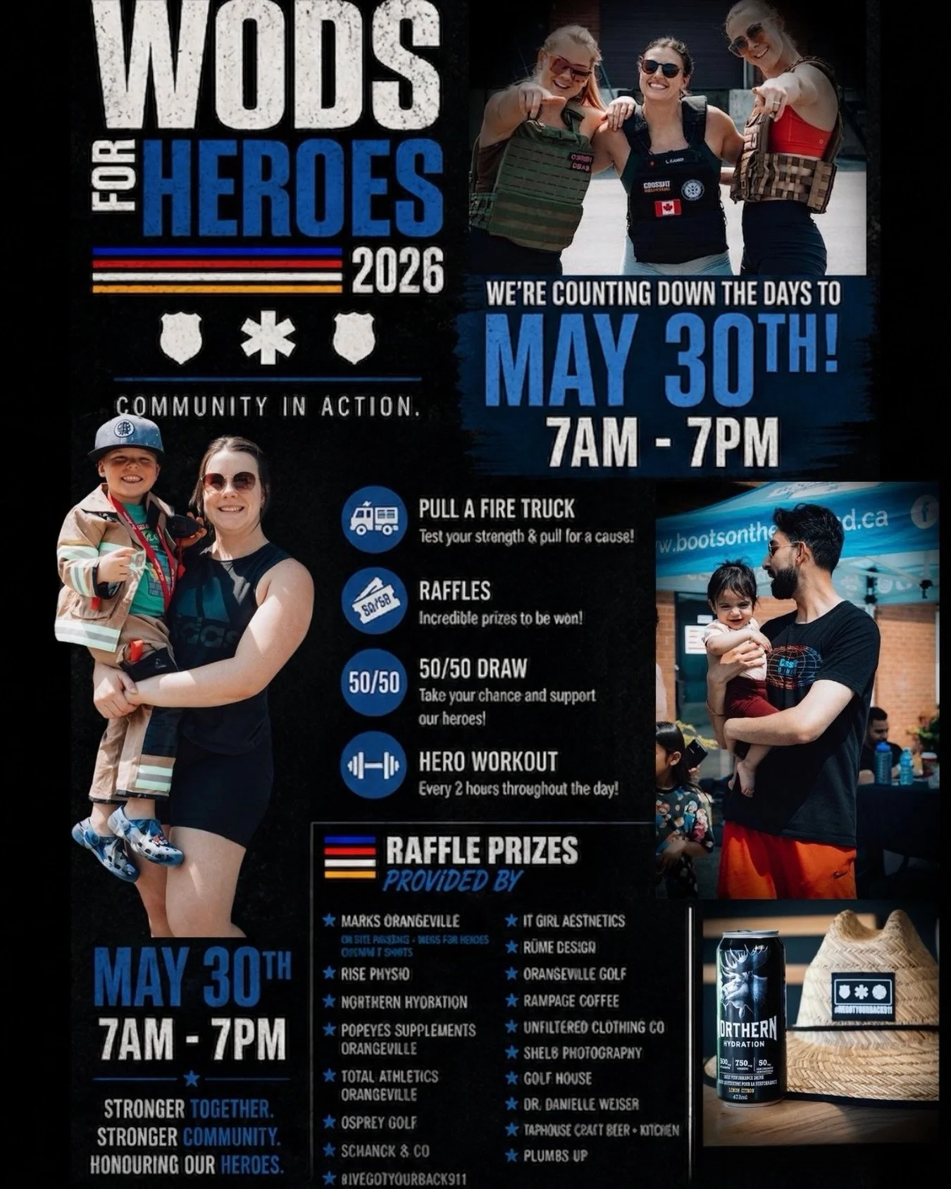 🚨 WODS FOR HEROES is almost here 🚨

May 30th | 7AM&ndash;7PM
📍 Total Athletics Orangeville

A full day of community, fitness, family fun, and supporting our first responders ❤️

🔥 Hero workouts every 2 hours
🚒 Pull a fire truck
🎟 Raffles + 50/5