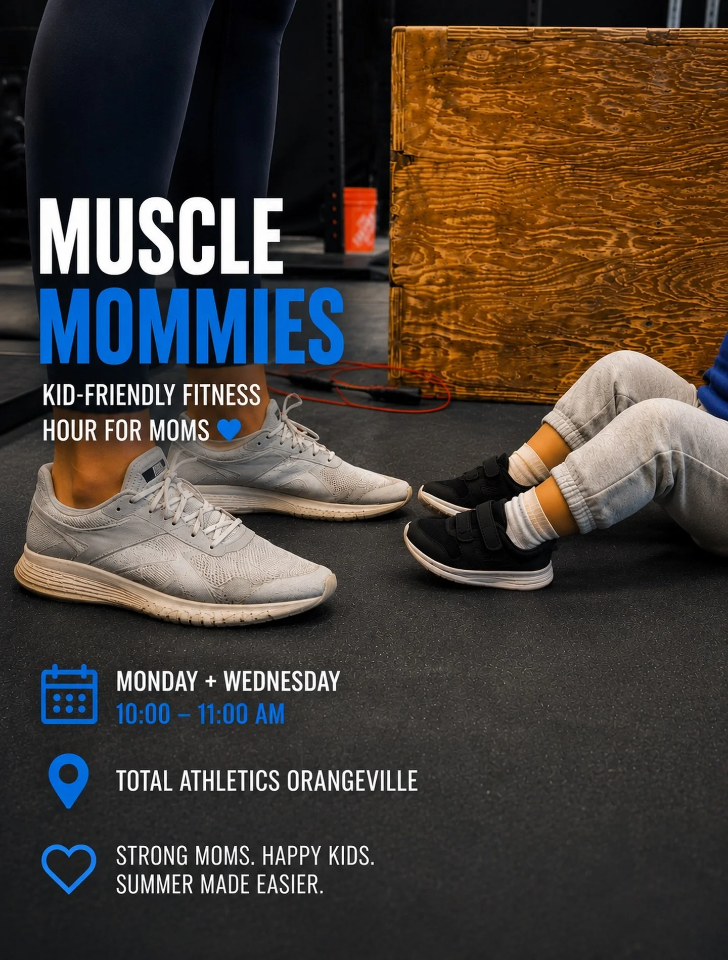 Our Muscle Mommies class was built with real life in mind.

Some days your workout happens with a toddler beside you.
Some days there are toys on the gym floor.
Some days you pause mid-set for a snack break or a quick cuddle.

And that&rsquo;s okay.

