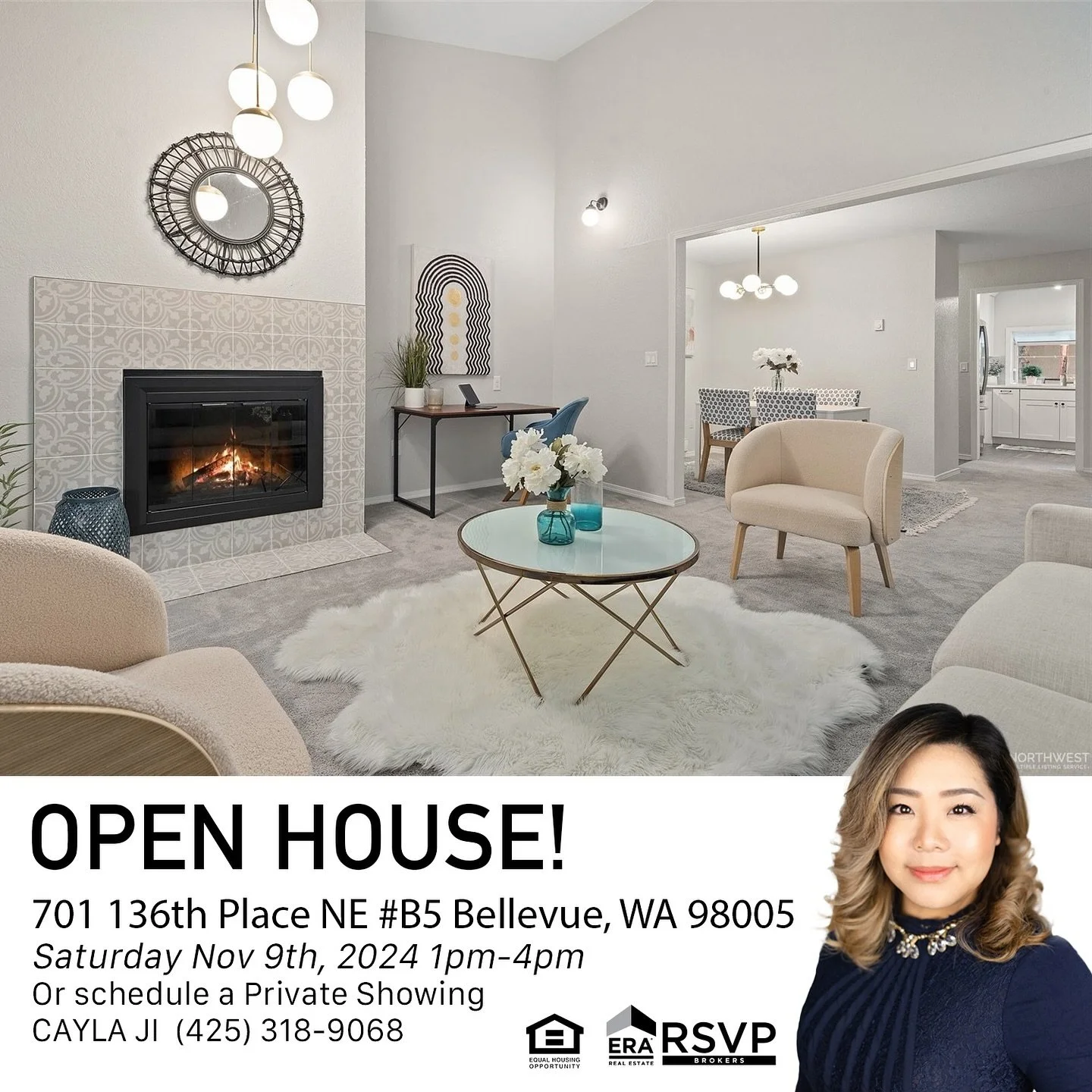 OPEN HOUSE! 
2 bedroom
1.75 bathroom
1066 square feet 
$548,000
Conveniently located in the quiet Glendale Community, Minutes to I-405, the light rail station, with shops to the west, Bellevue Collection &amp; The Bravern &amp; east to Crossroads Mal