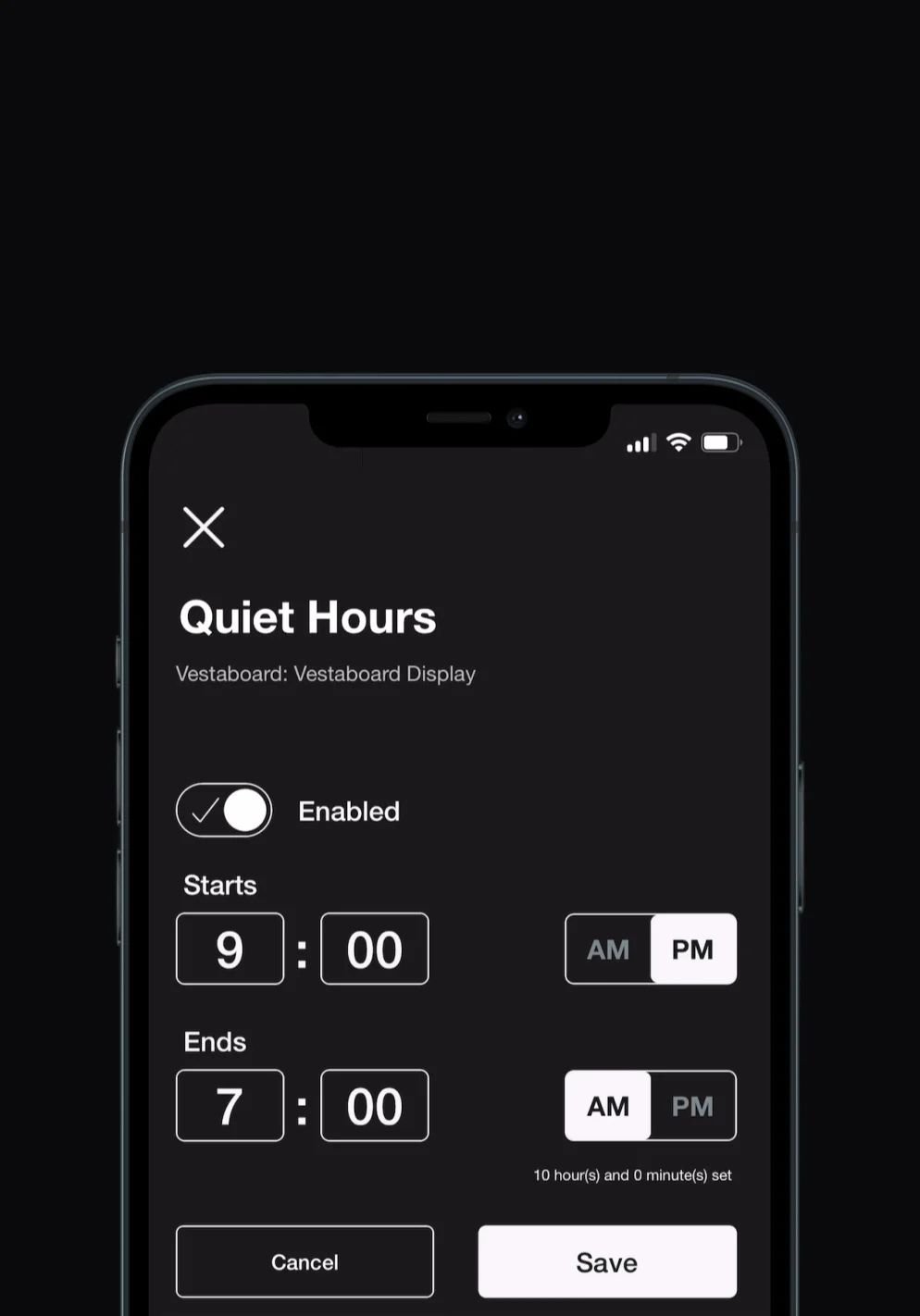 Vestaboard App - Ruhezeiten - Quite Hours - Exprimis.jpg
