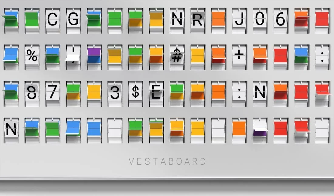 Vestaboard White Split-Flap-Display Front Moving S - Exprimis.jpg