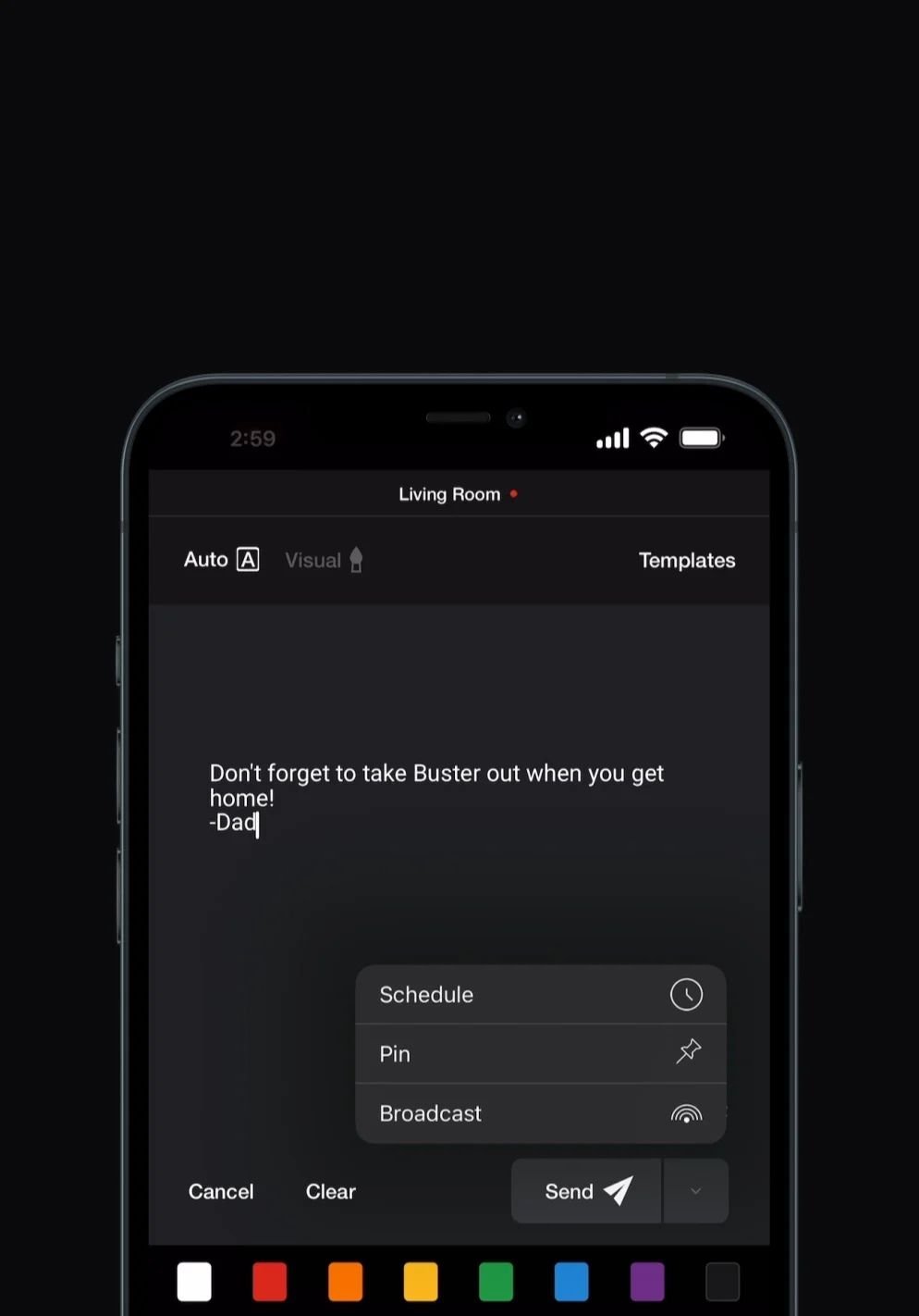 Vestaboard App - Sofort senden oder planen - Exprimis.jpg