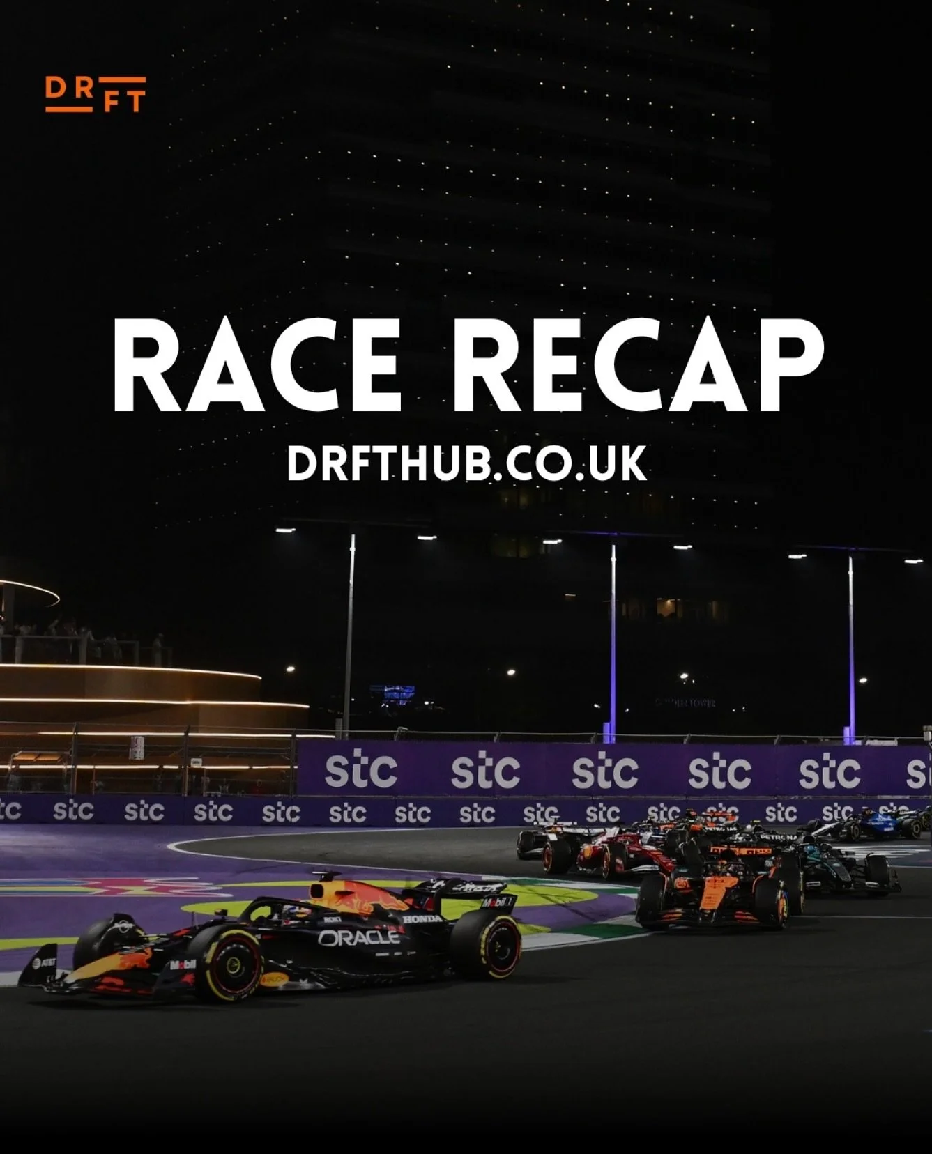 Read up on our summary of the Saudi Arabian Grand Prix at drfthub.co.uk 🏁 

What were your thoughts on the race? Did you agree with the 5 second penalty on the first corner? Let us know in the comments below 👇 

#drft #drfthub #drftmotorsport #f1 #