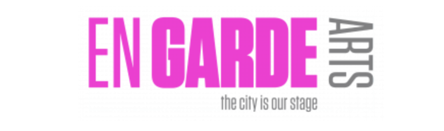 Logo for 'En Garde Arts' with the tagline 'the city is our stage'.