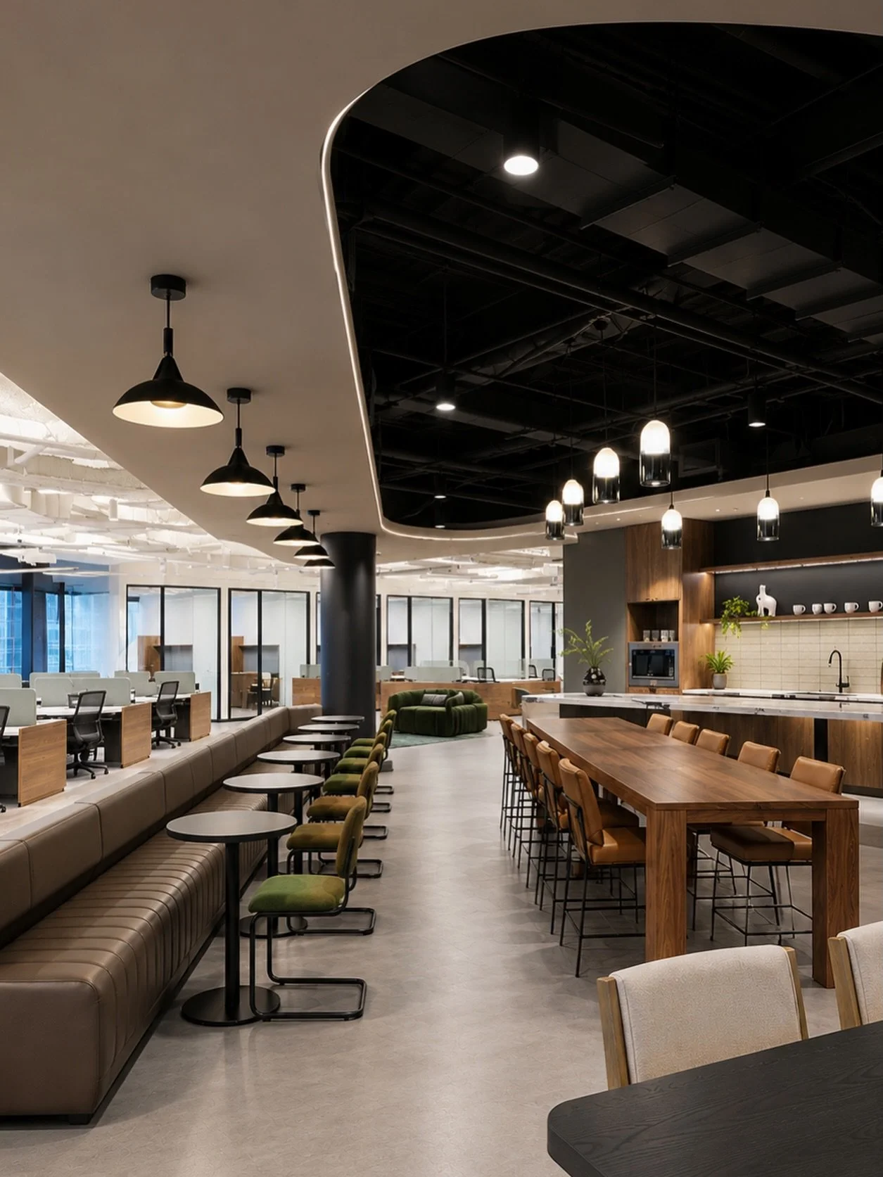 Where productivity meets good design 😮&zwj;💨✨

This space came together with custom millwork, caf&eacute;-style seating, collaborative lounge areas, warm lighting, and clean modern finishes designed to make the workplace feel less corporate and a l